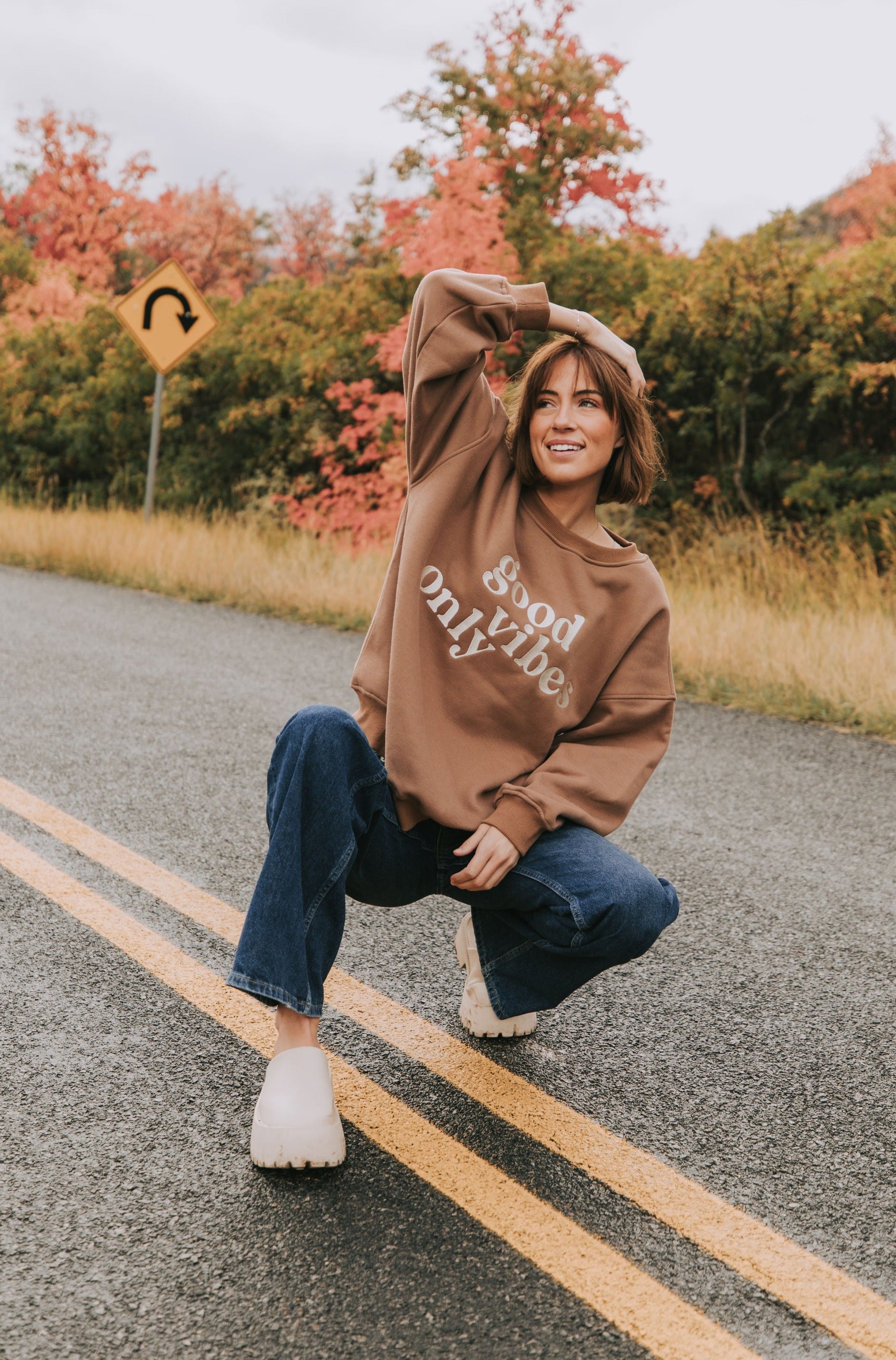 Good vibes oversized discount sweatshirt