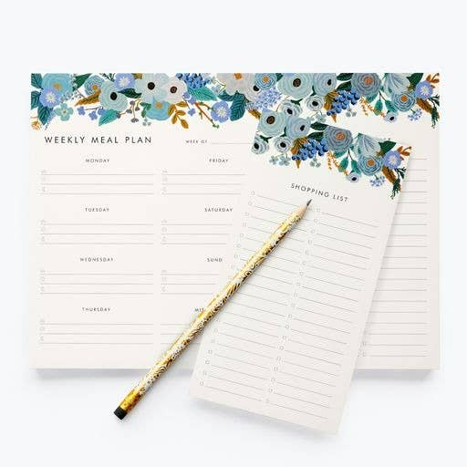 RIFLE PAPER CO - Garden Party Blue Meal Planner Notepad