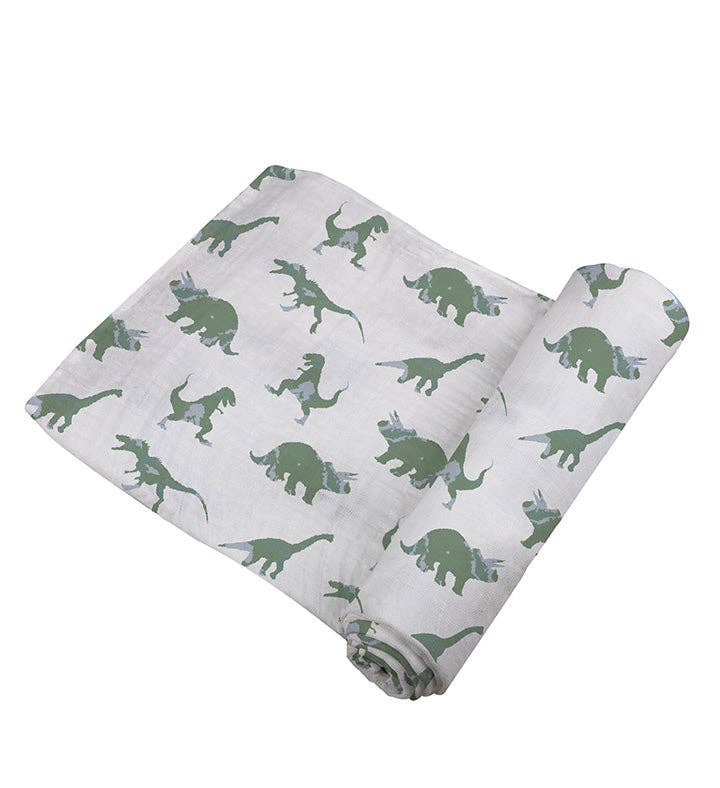 Granite Green Dinosaurs Cotton Swaddle