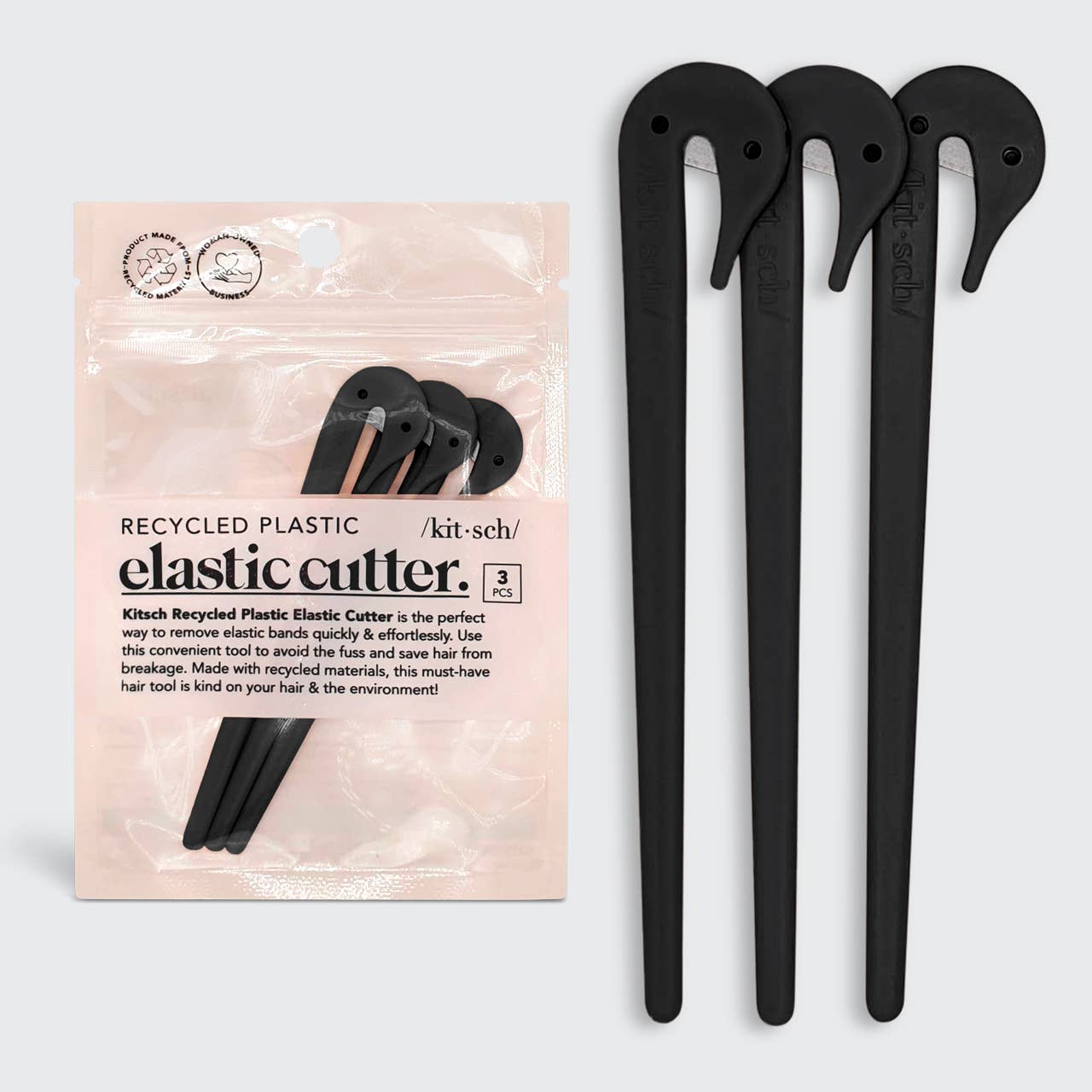 KITSCH - Eco-Friendly Elastic Cutters 3pc Set - Black