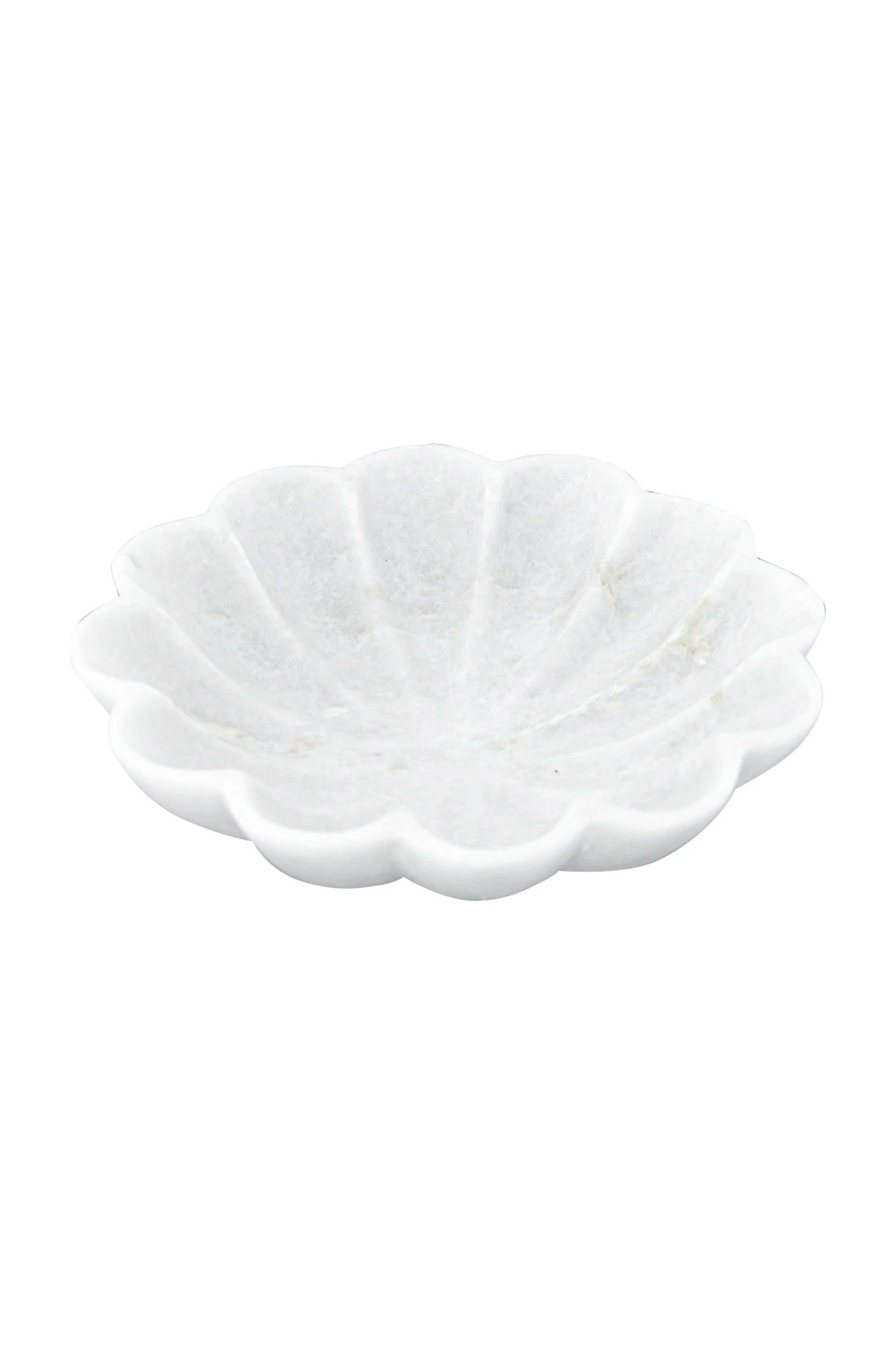 Carved Marble Flower Shaped Dish