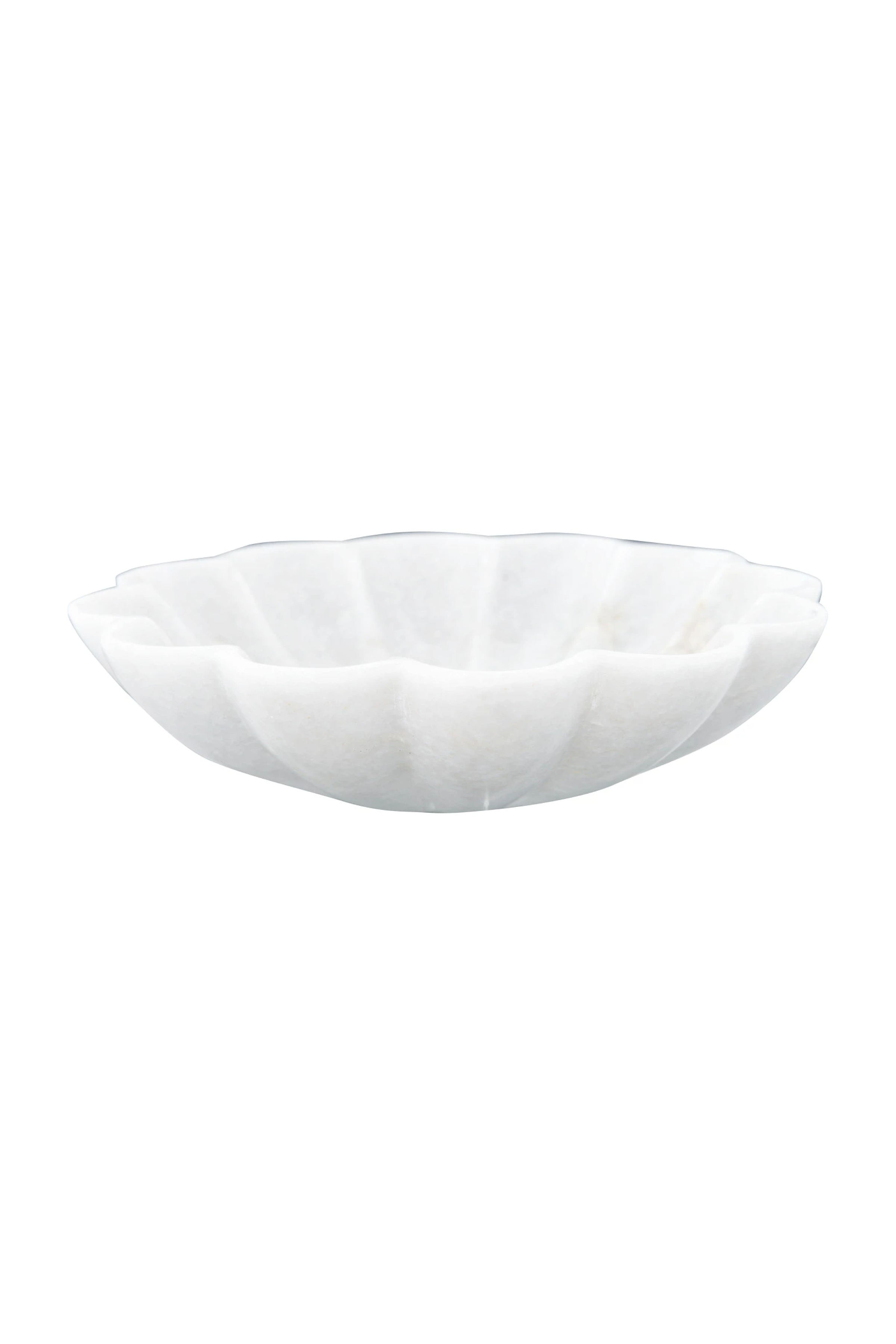 Carved Marble Flower Shaped Dish