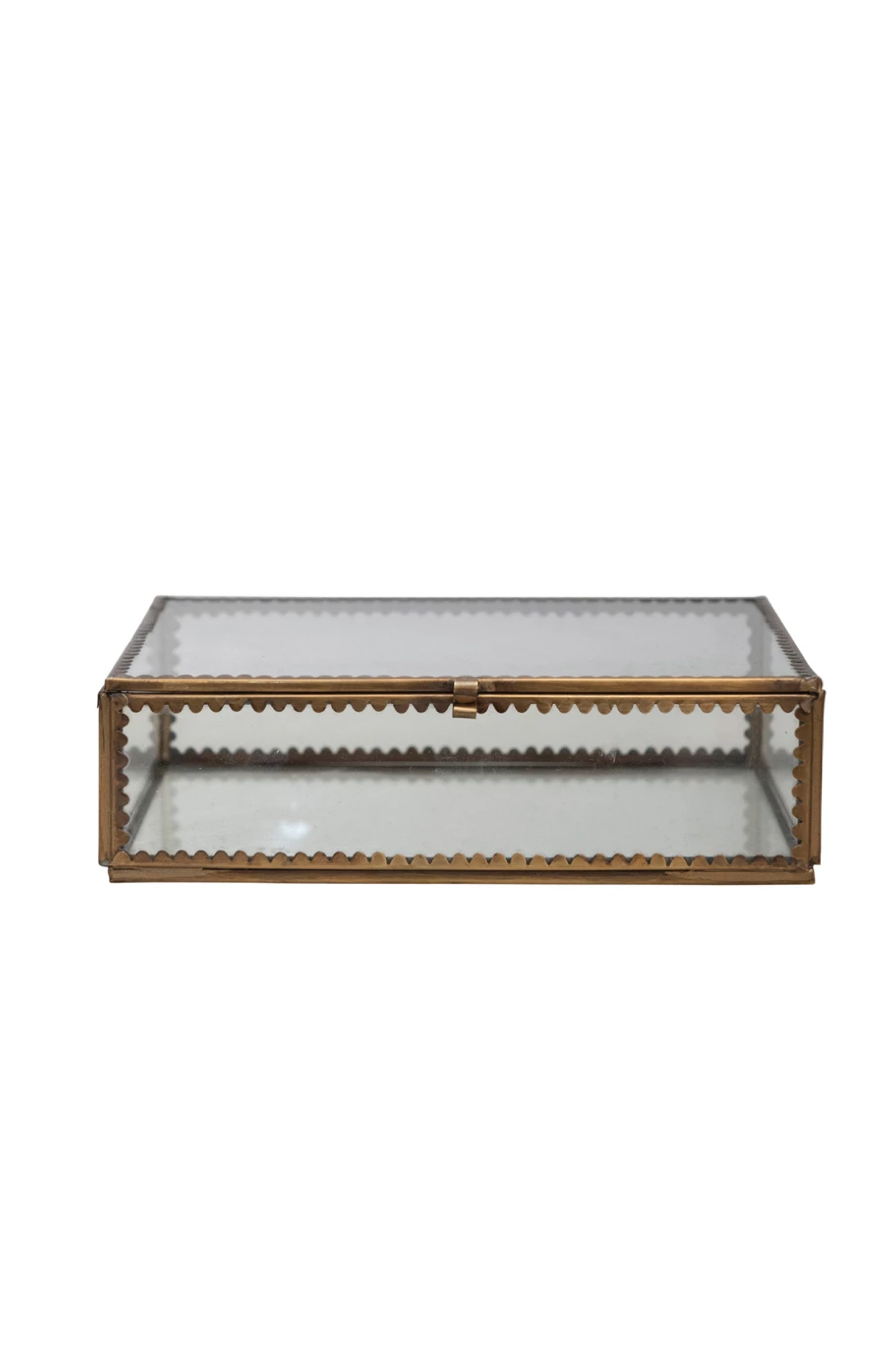 Brass & Glass Display Box w/ Scalloped Edges