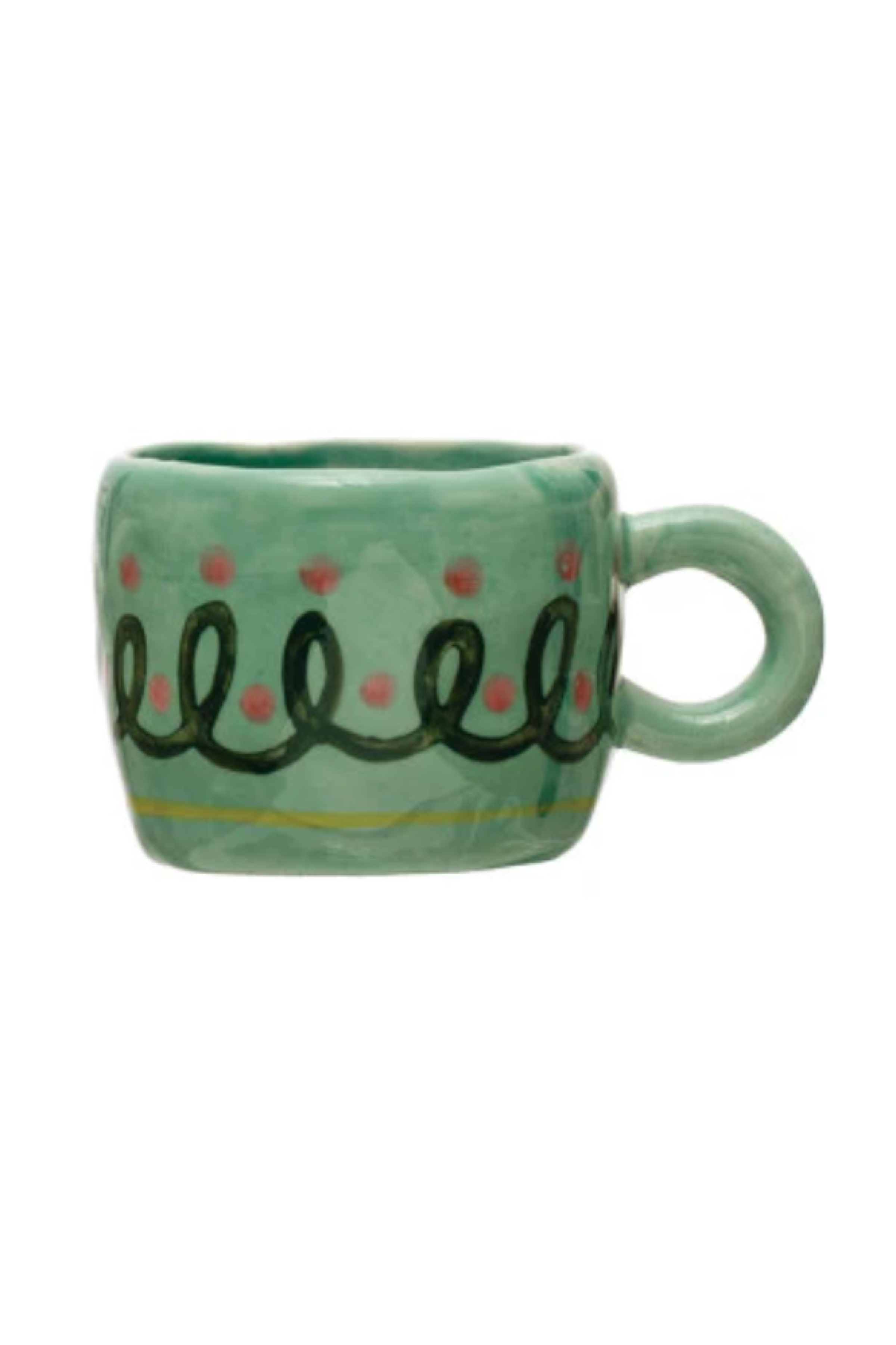 3 - 6 oz. Hand-Painted Stoneware Espresso/Child's Mug, 8 Styles