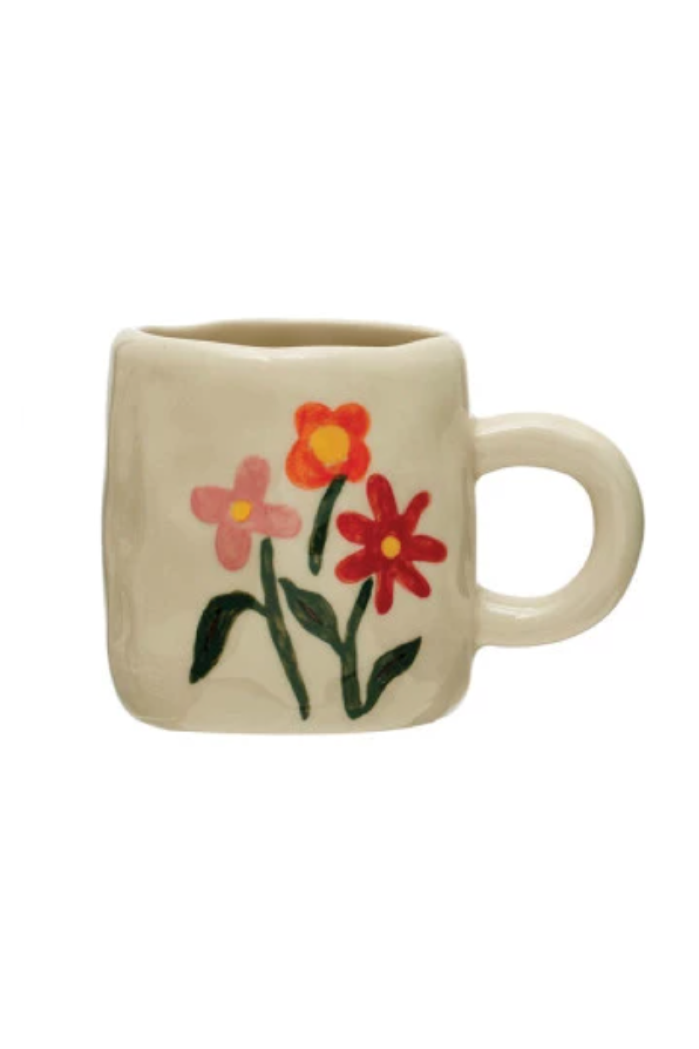 3 - 6 oz. Hand-Painted Stoneware Espresso/Child's Mug, 8 Styles