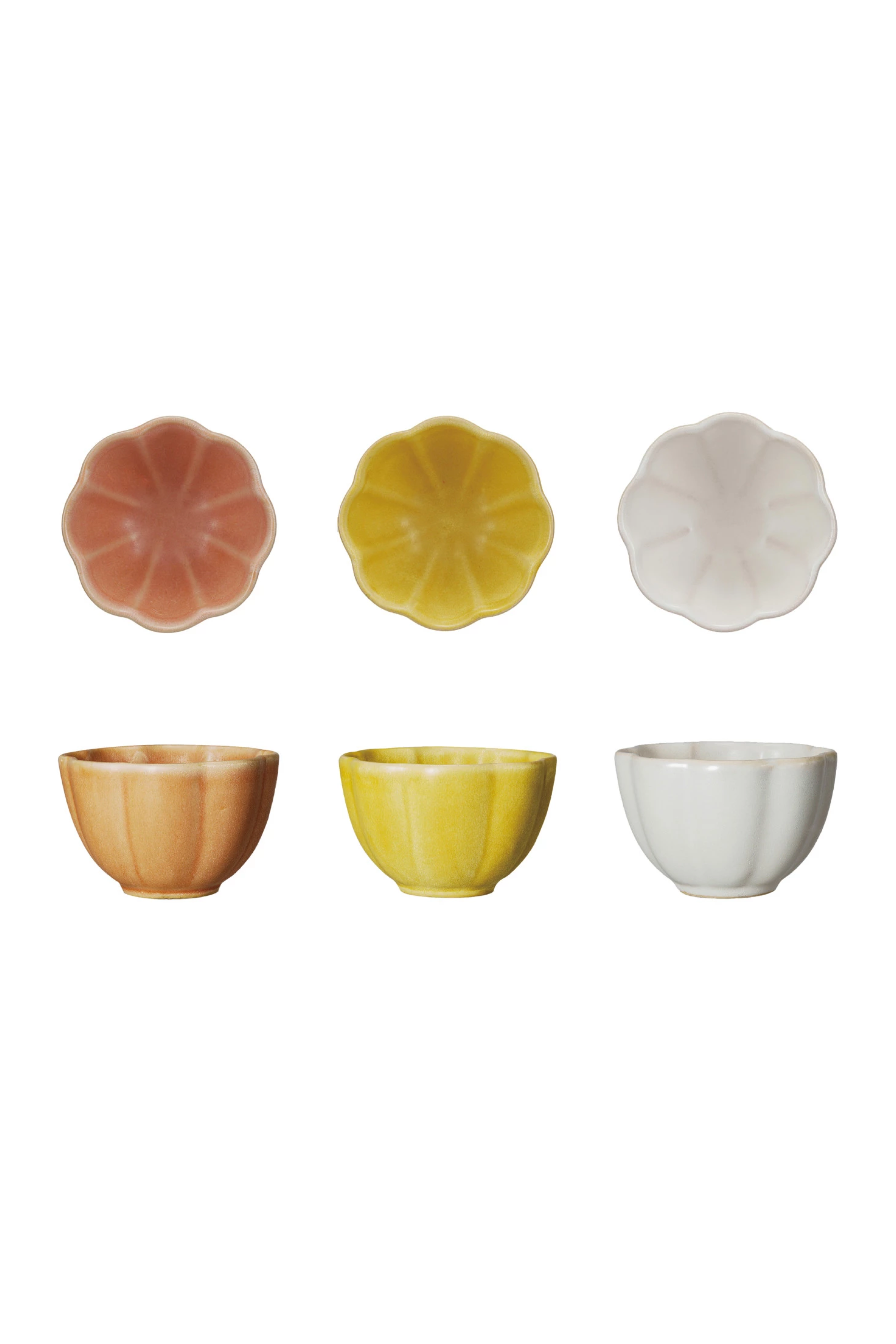 Stoneware Flower Shaped Bowl, 3 Colors