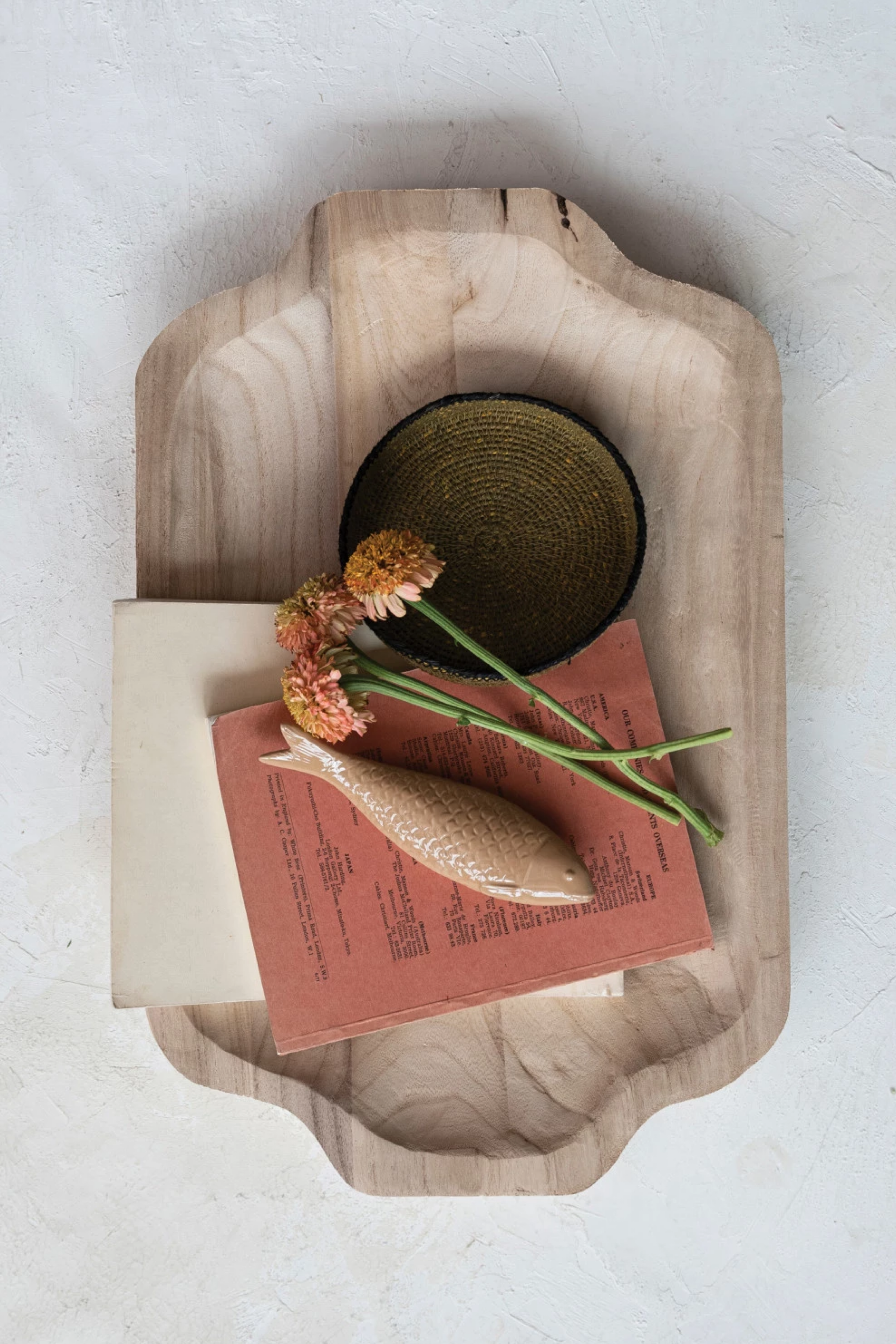 Decorative Paulownia Wood Tray, Natural