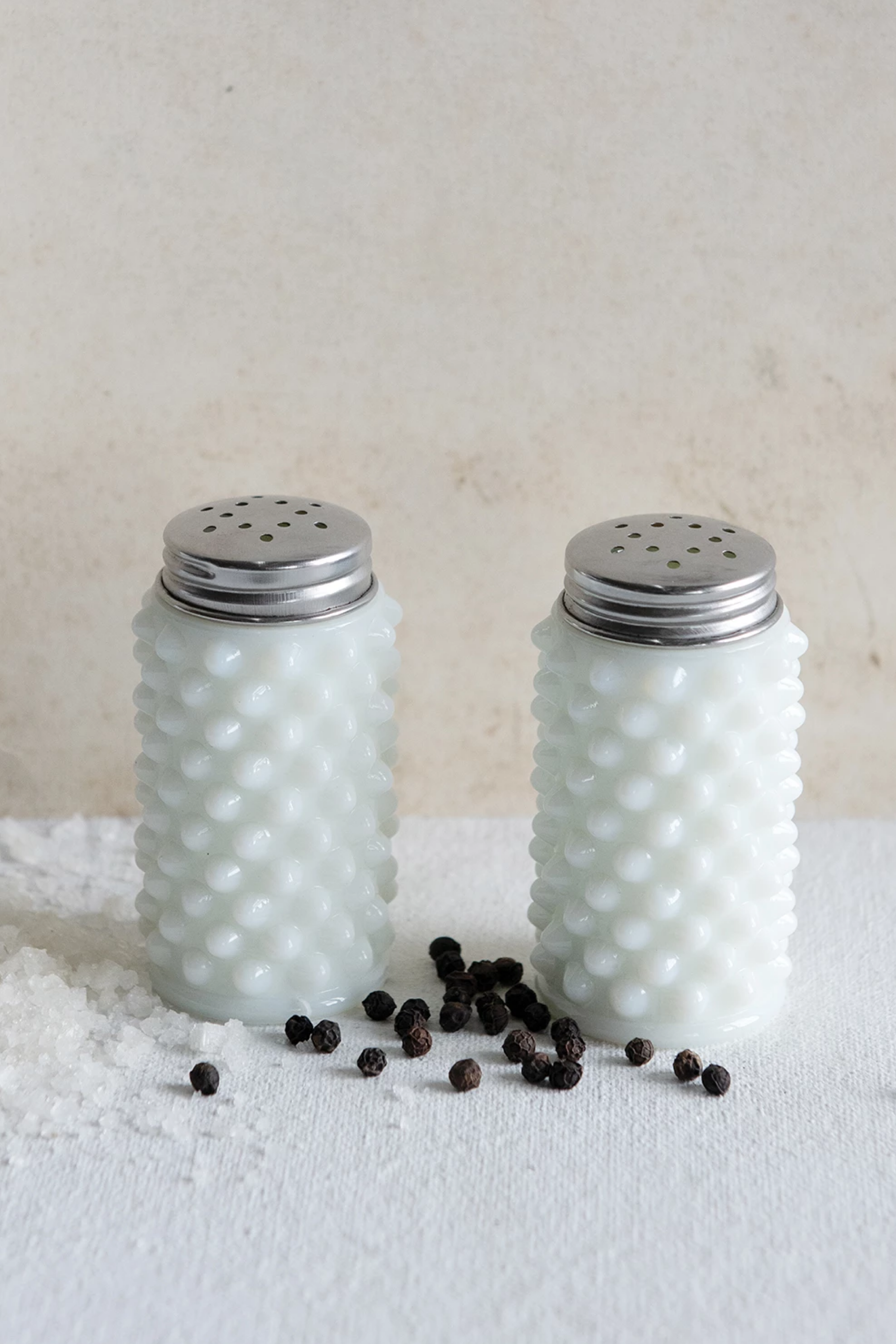 Milk Glass Salt and Pepper Shakers