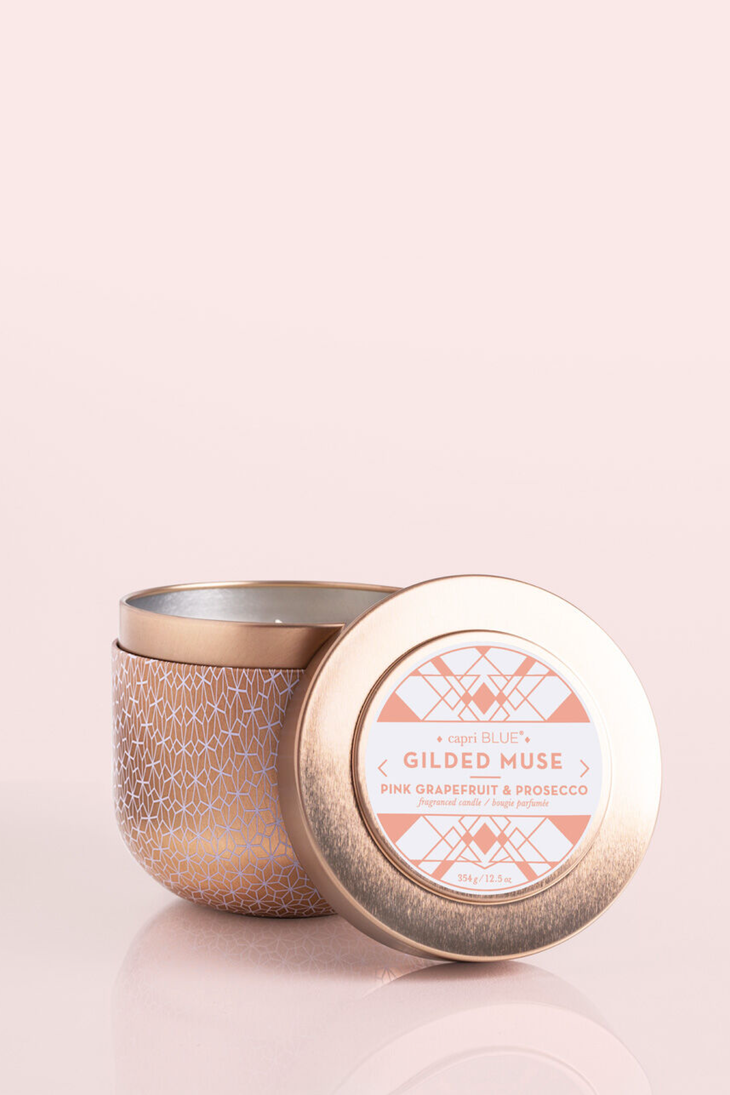 CAPRI BLUE - Pink Grapefruit & Prosecco Gilded Tin, 12.5 oz