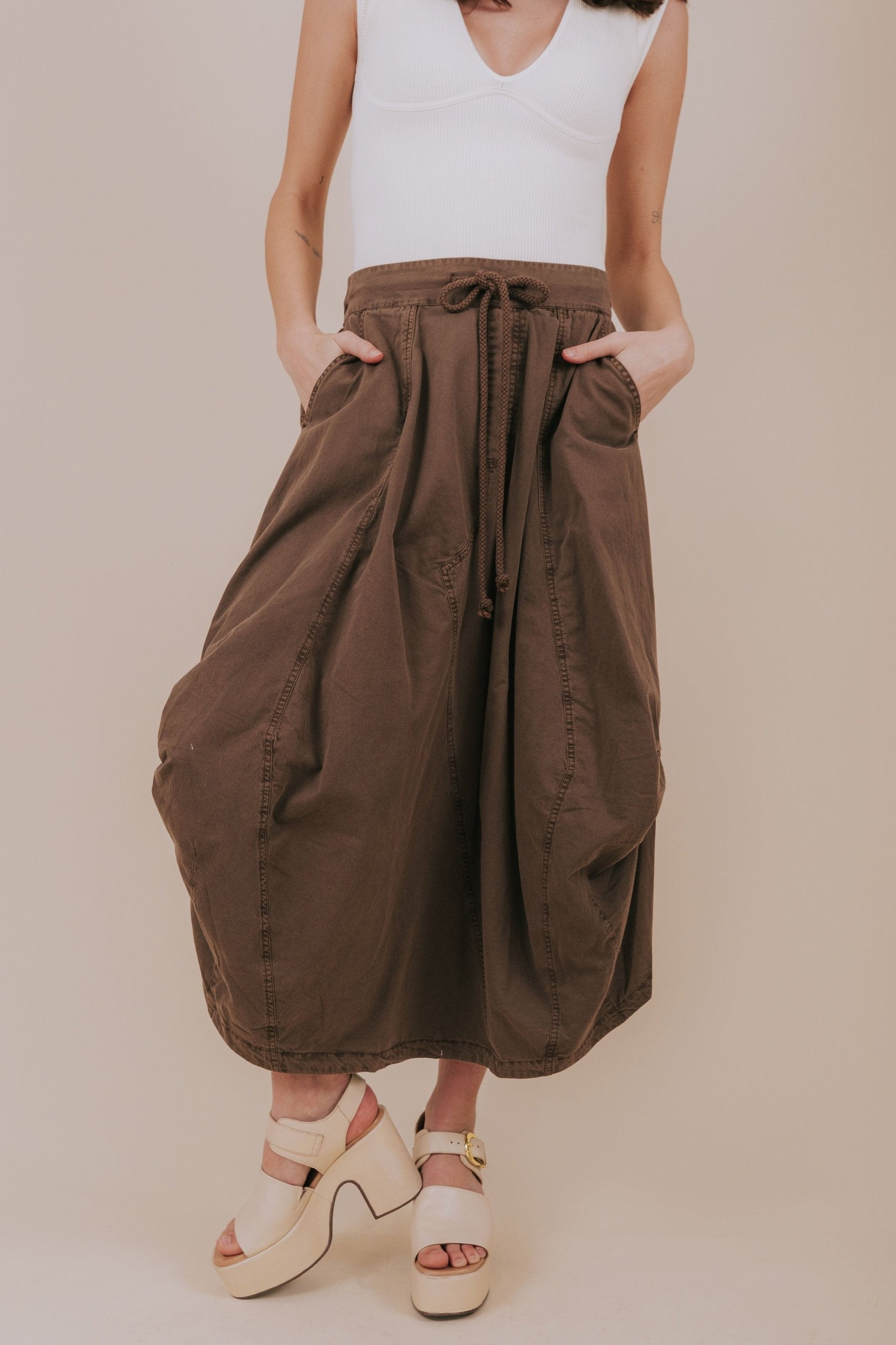 FREE PEOPLE - Willow Poplin Midi Skirt