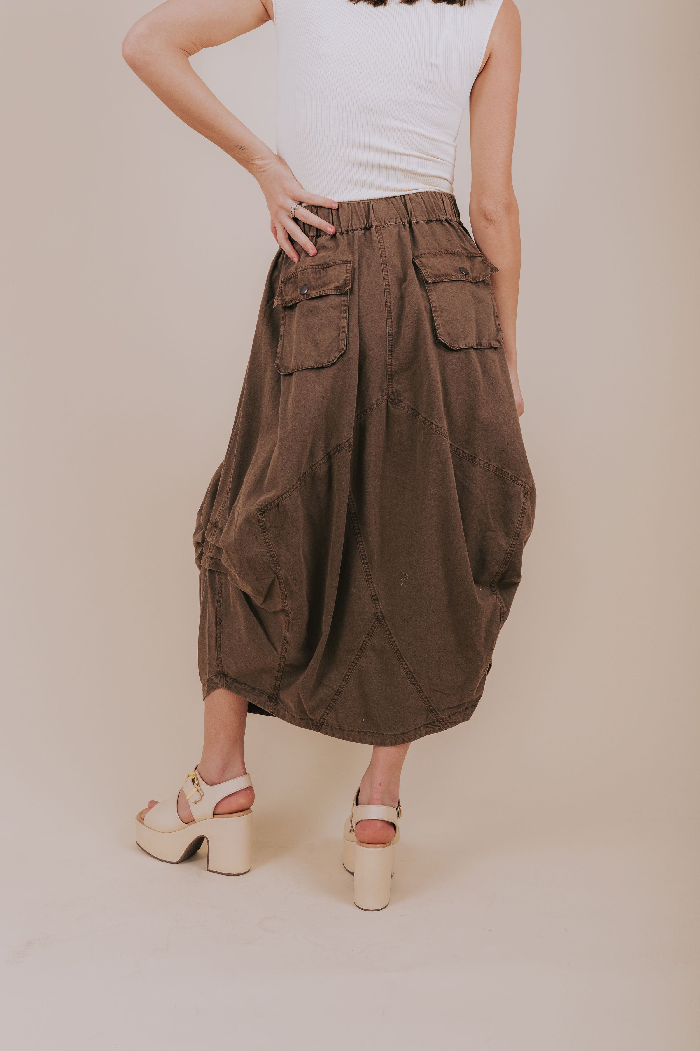 FREE PEOPLE - Willow Poplin Midi Skirt