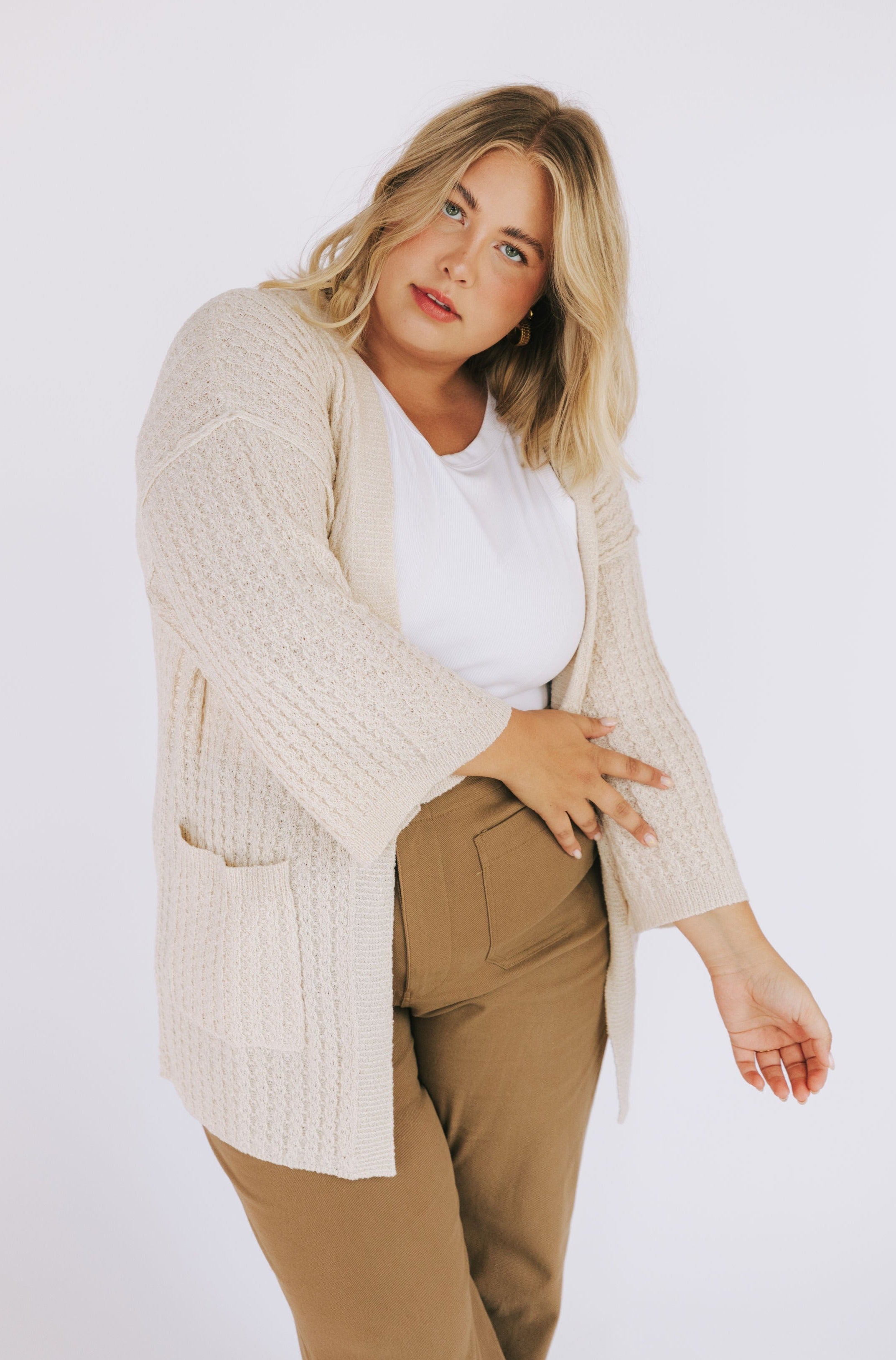 Plus size hotsell cream cardigan