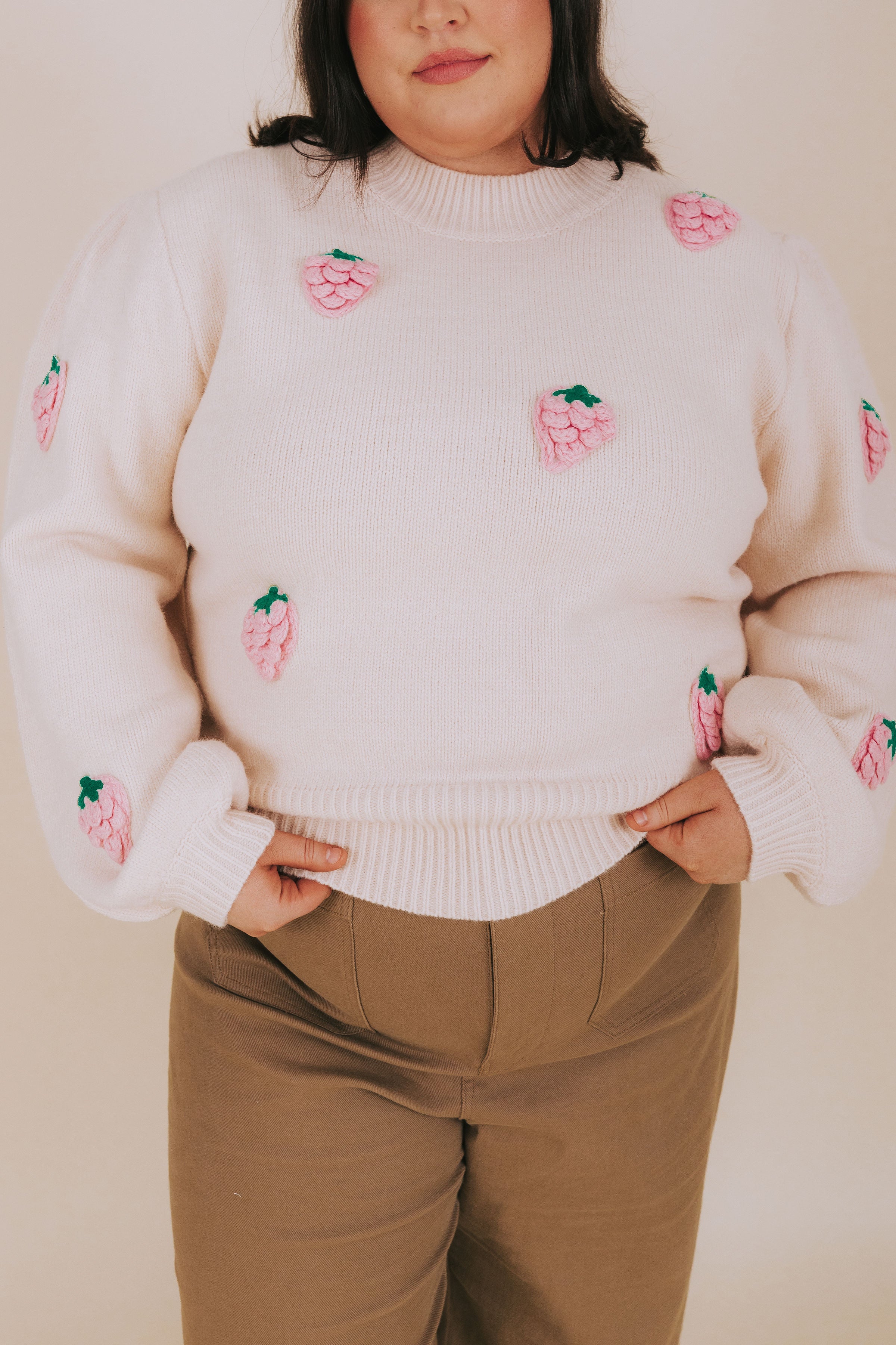 PLUS SIZE - Strawberries And Cream Sweater