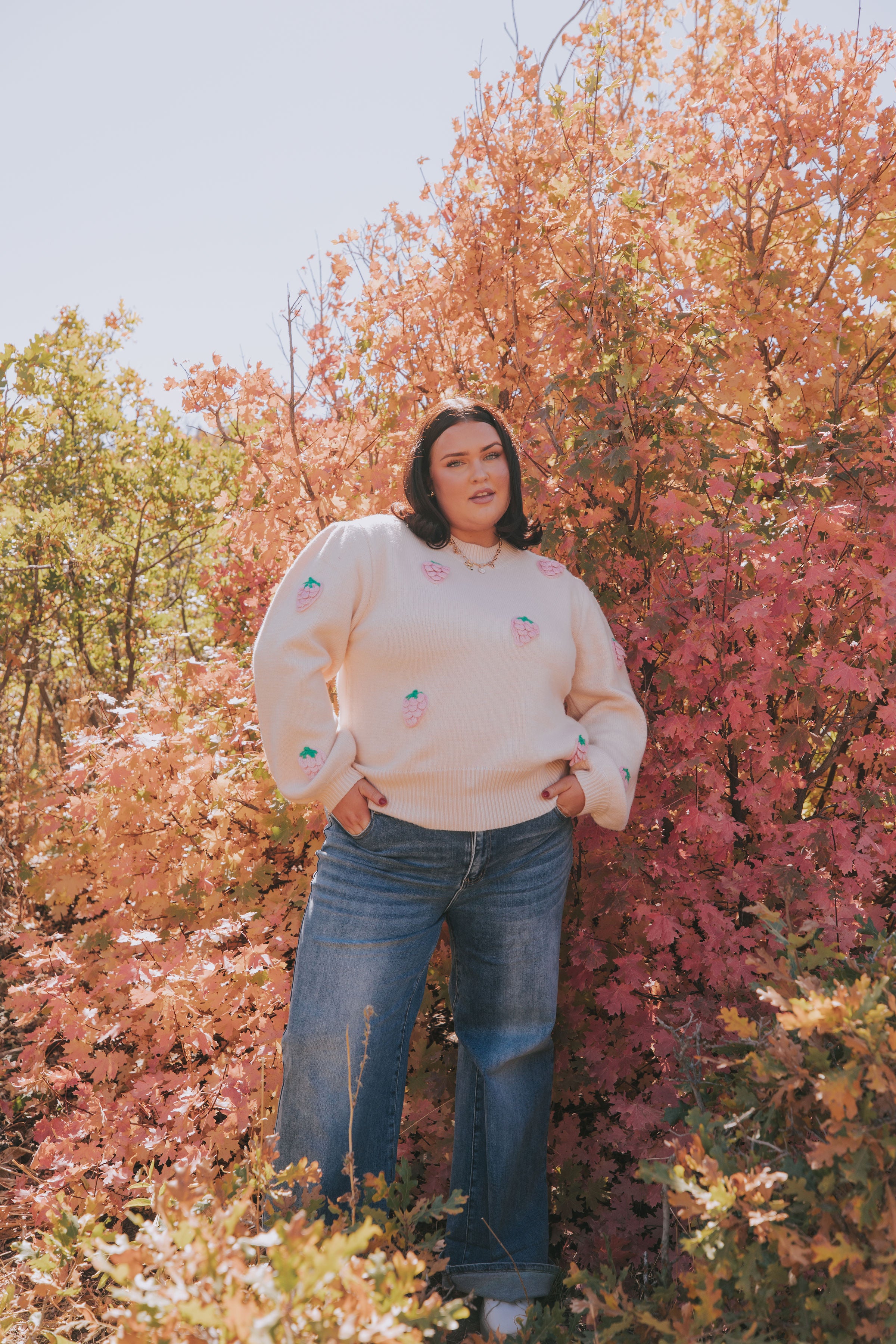 PLUS SIZE - Strawberries And Cream Sweater