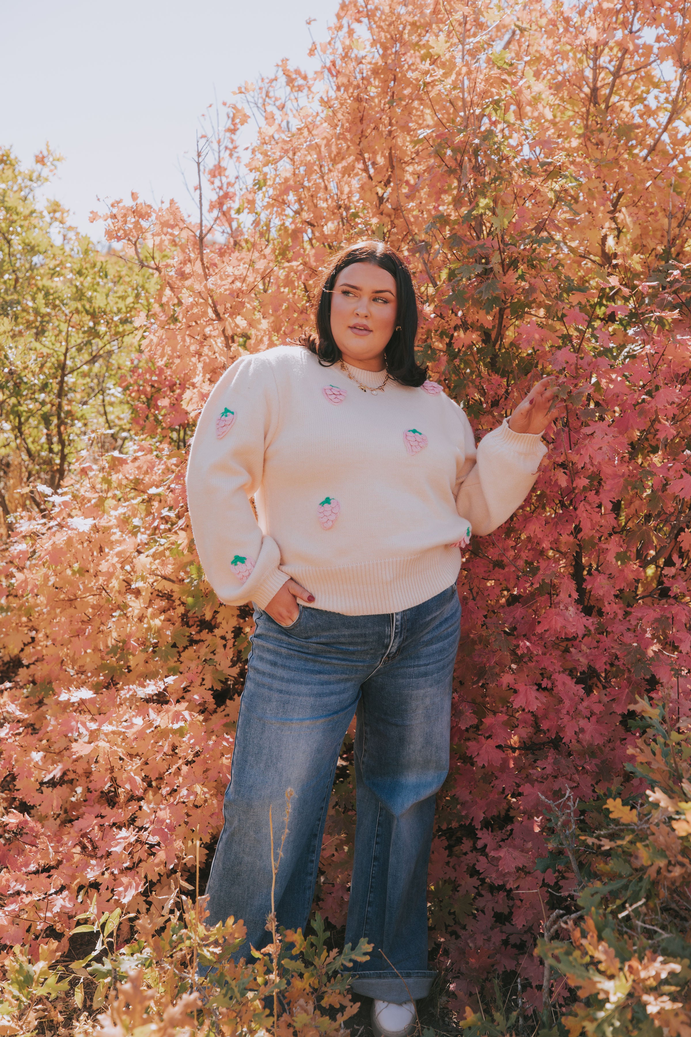 PLUS SIZE - Strawberries And Cream Sweater