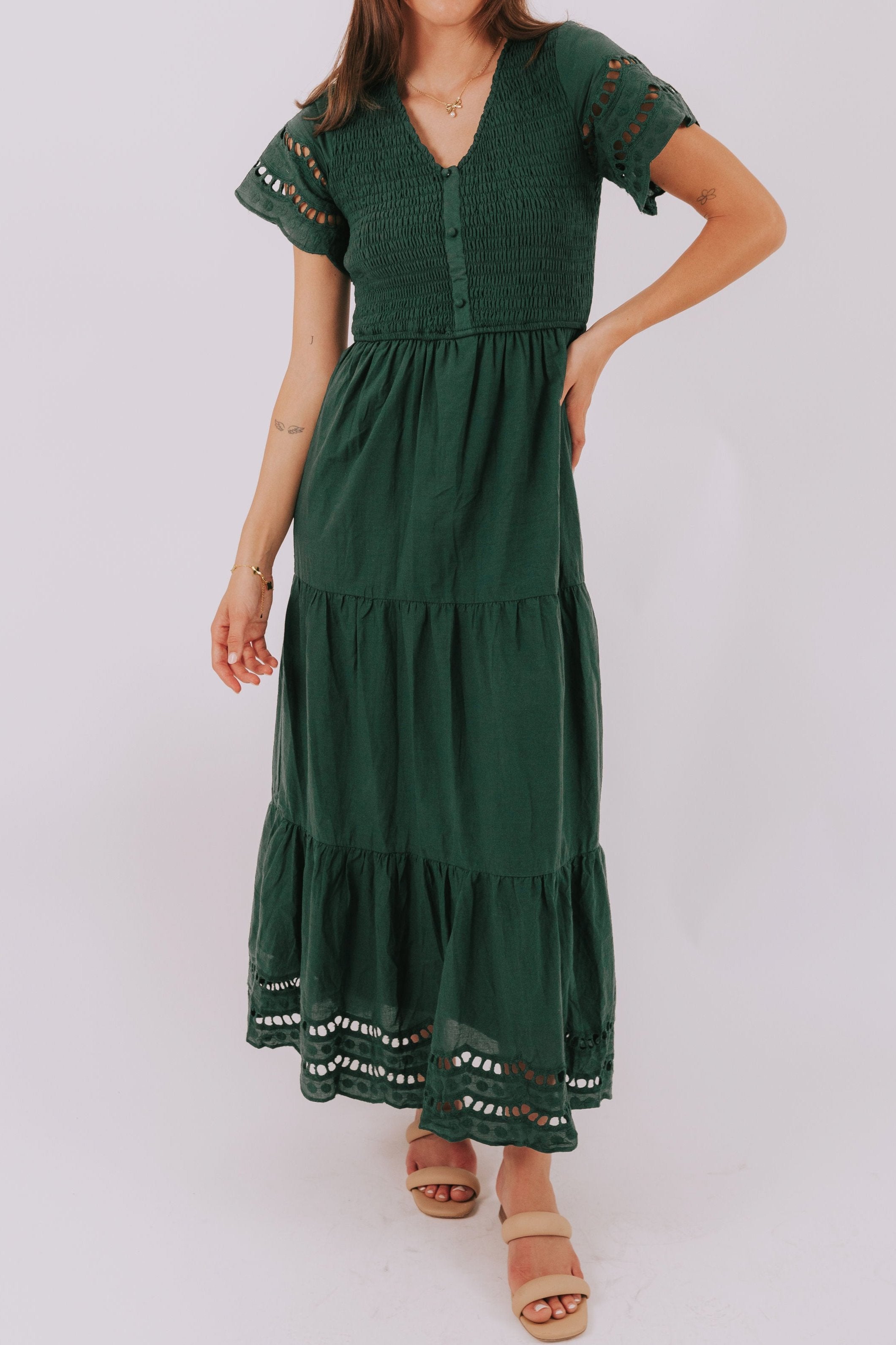 ONE LOVED BABE - Shall We Dance Dress - Hunter Green + Pistachio