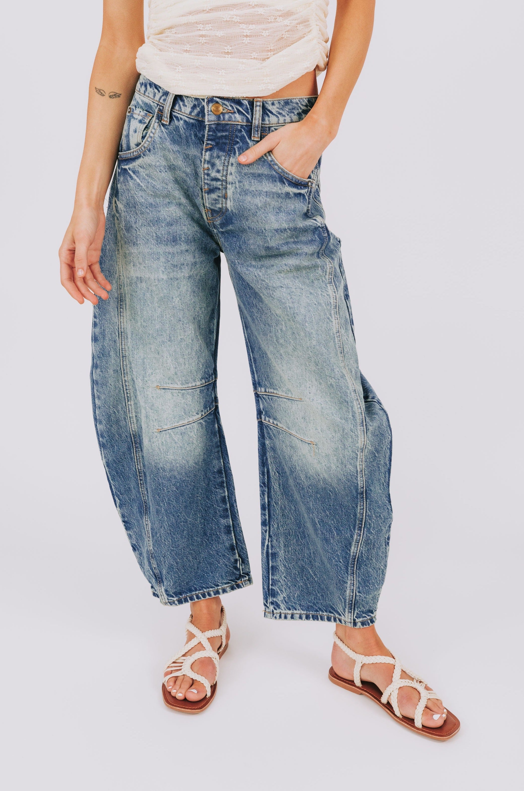 Free People Lucky You Mid Rise Jeans