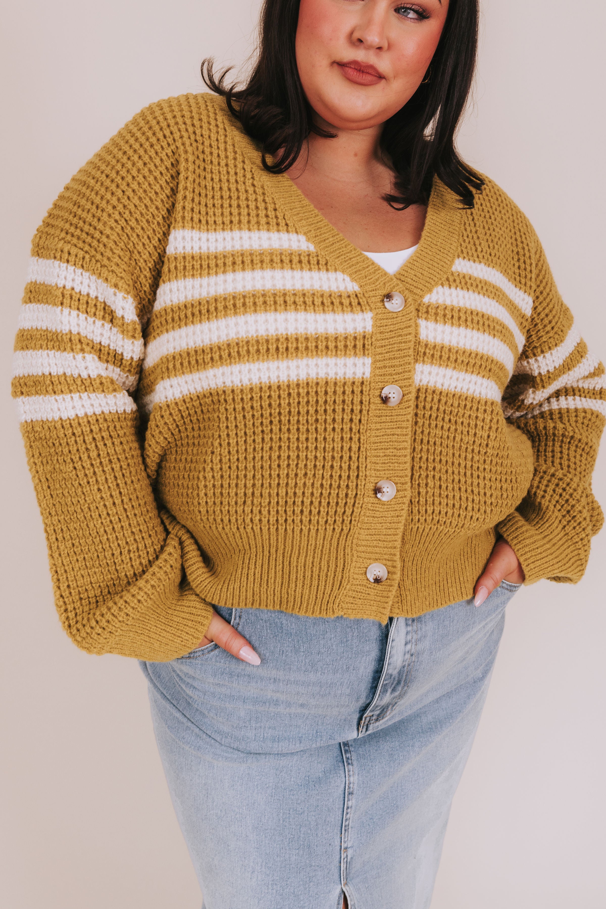 One Loved Babe Plus Size You Are Everything Cardigan 1XL Gold