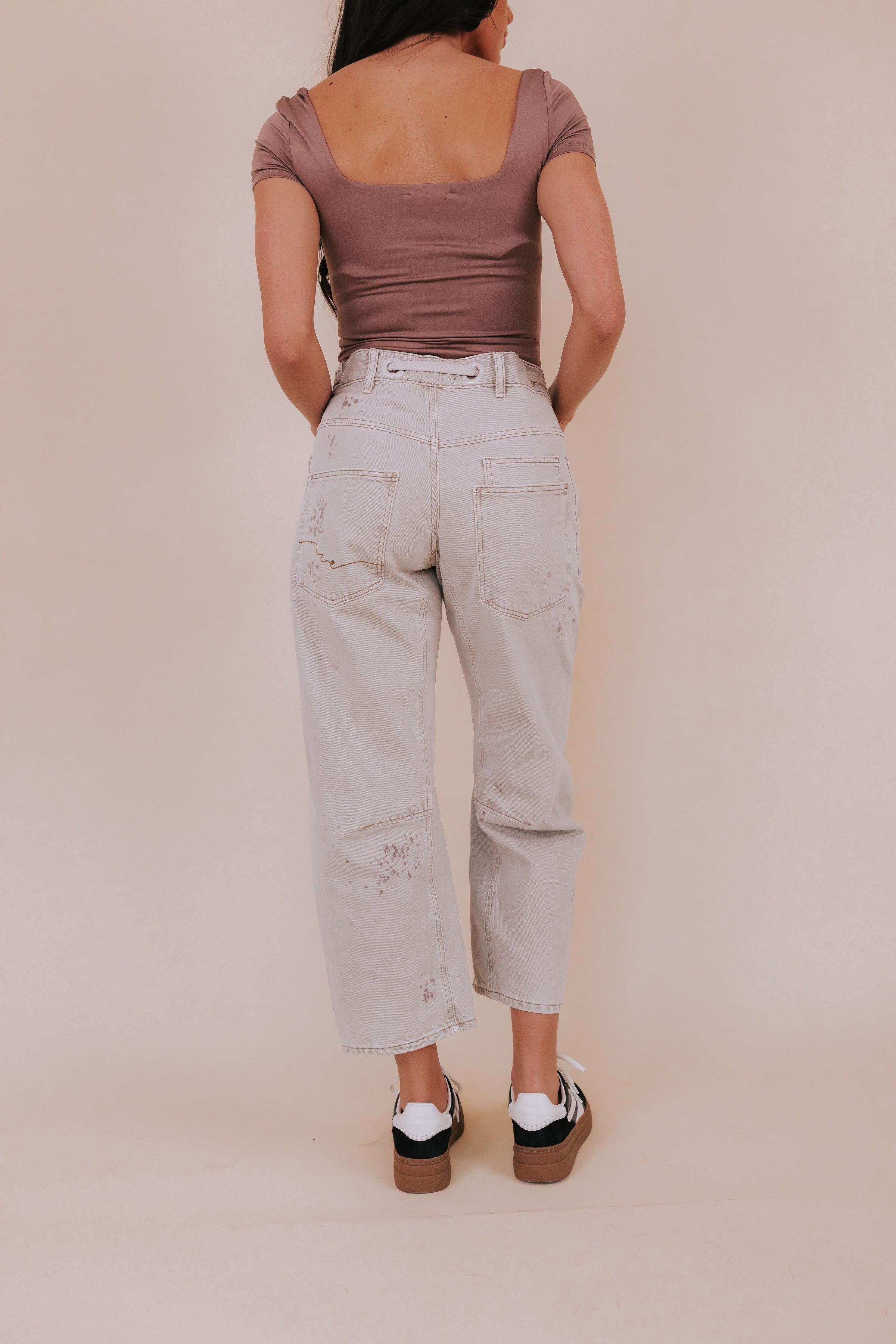 FREE PEOPLE - Moxie Pull-On Barrel Jeans