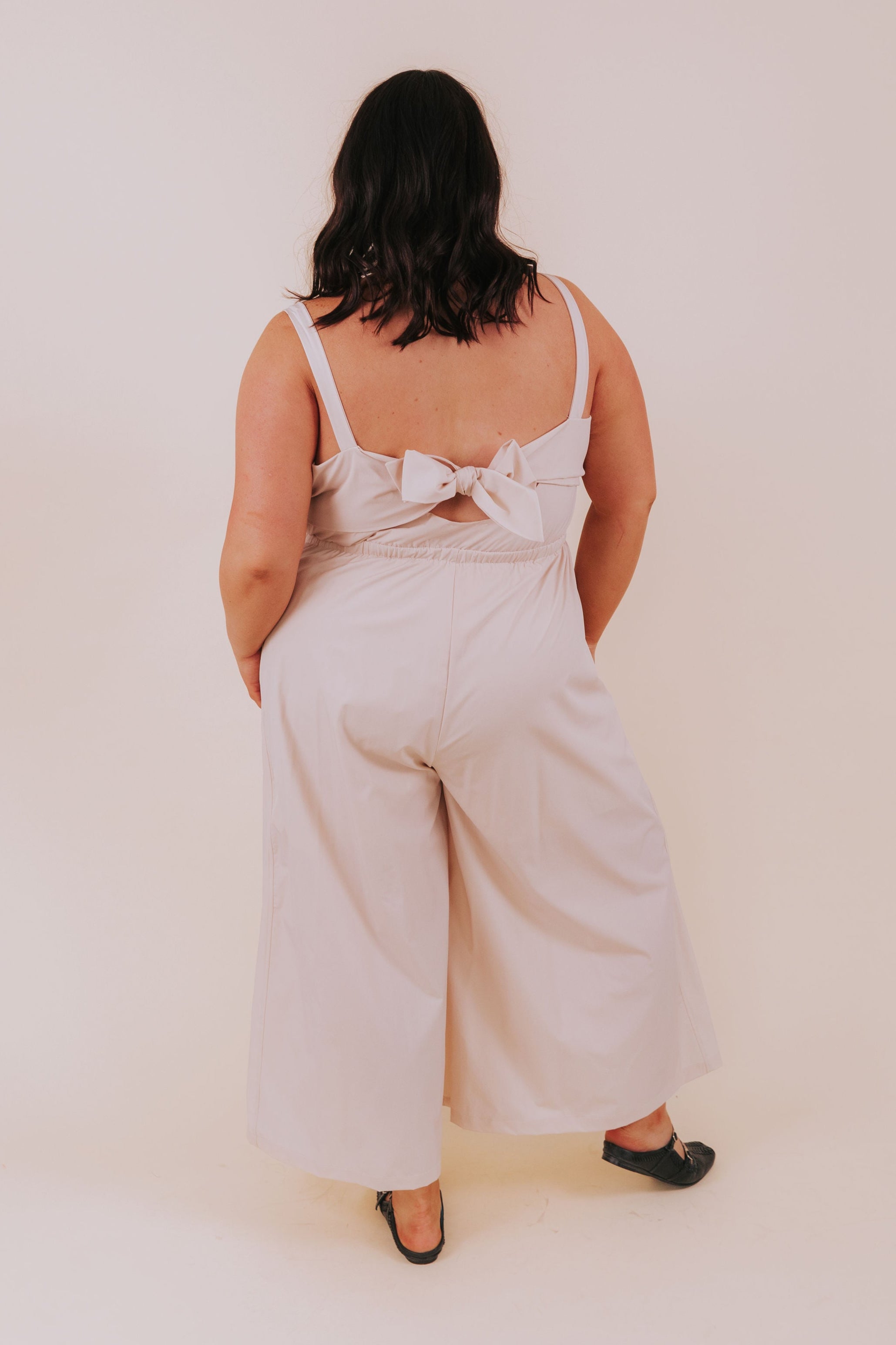 PLUS SIZE - Back In Beige Jumpsuit