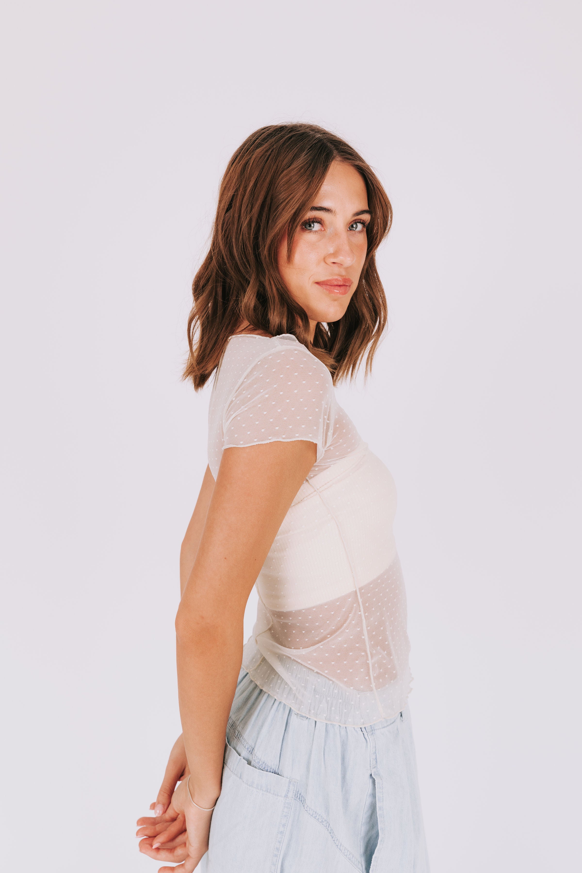 FREE PEOPLE - On The Dot Baby Tee