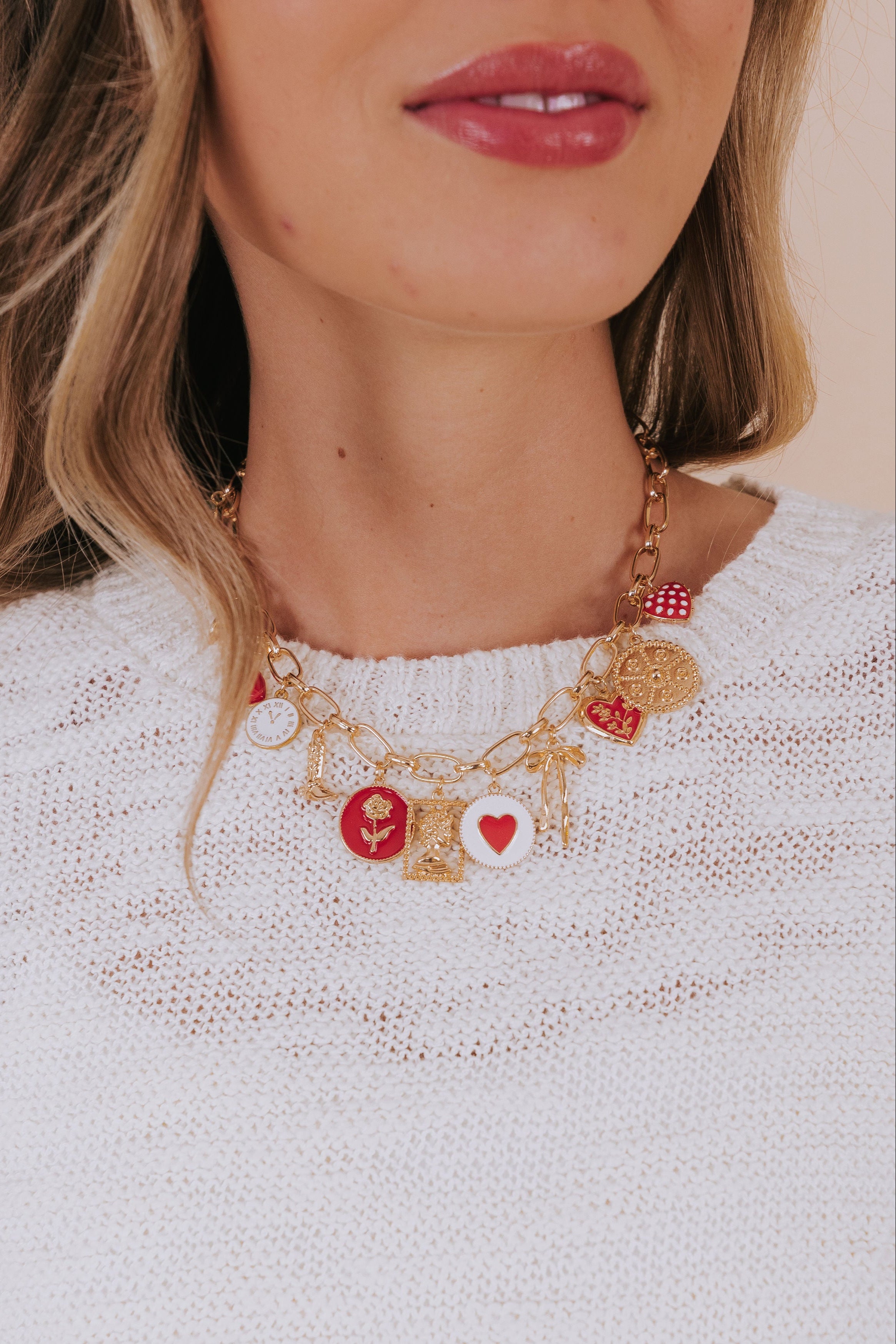 As Red As Love Charm Necklace