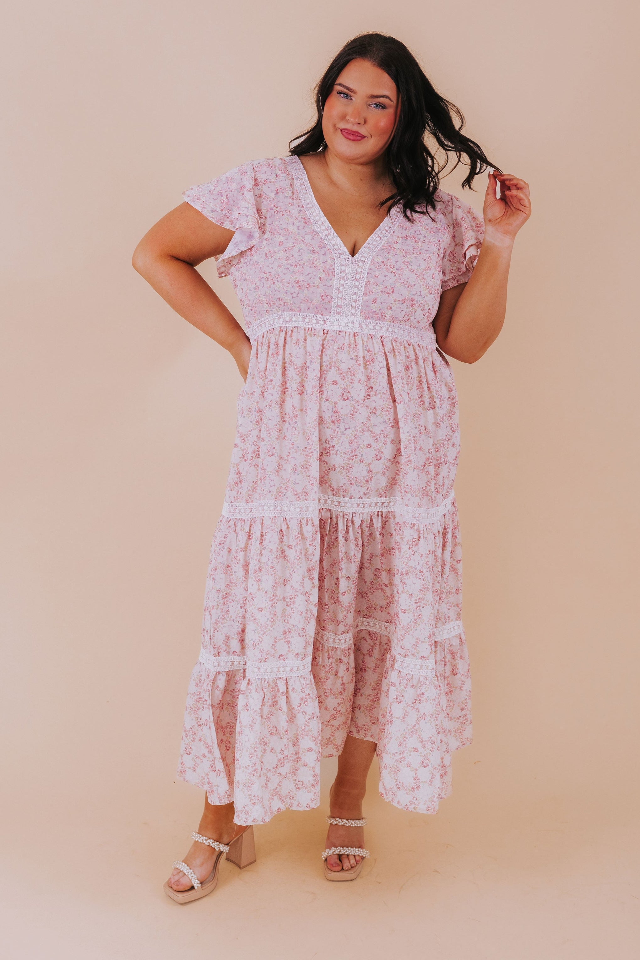 PLUS SIZE - Peach Tart Dress