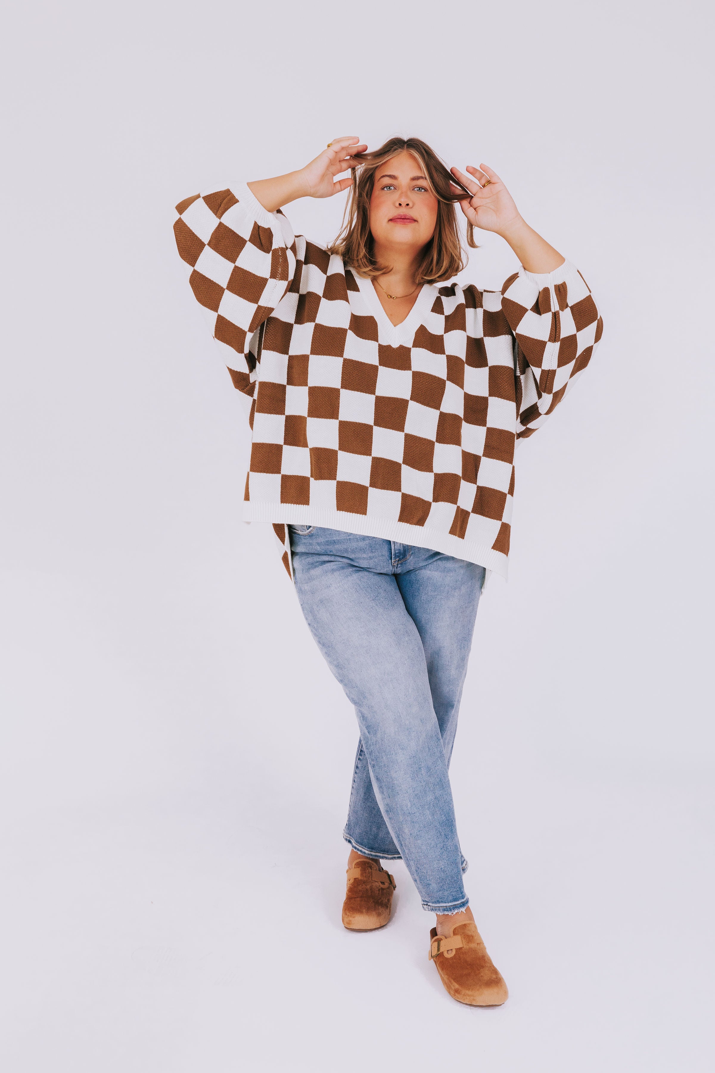 PLUS SIZE - On The Grid Sweater