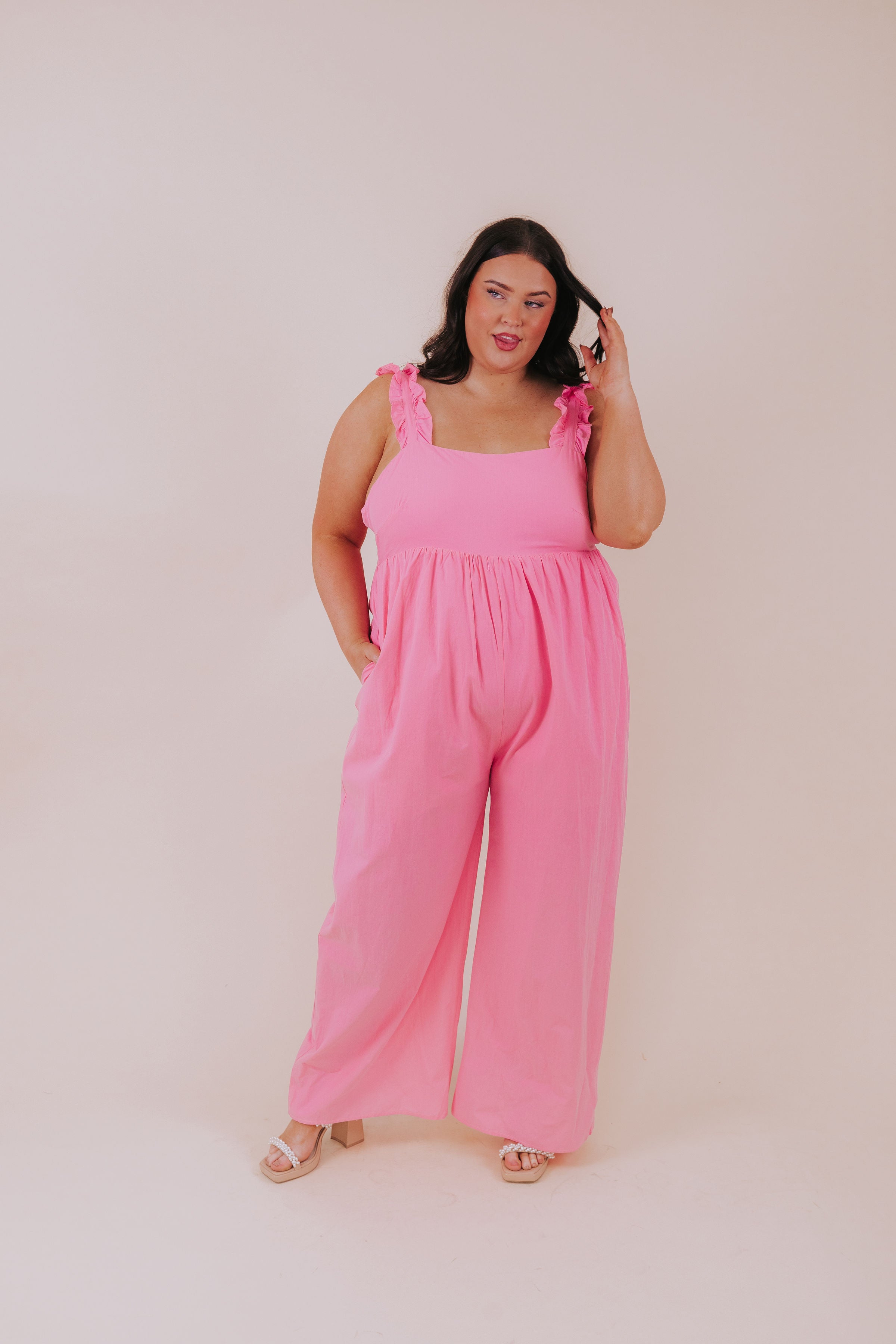 PLUS SIZE - Pretty In Pink Jumpsuit