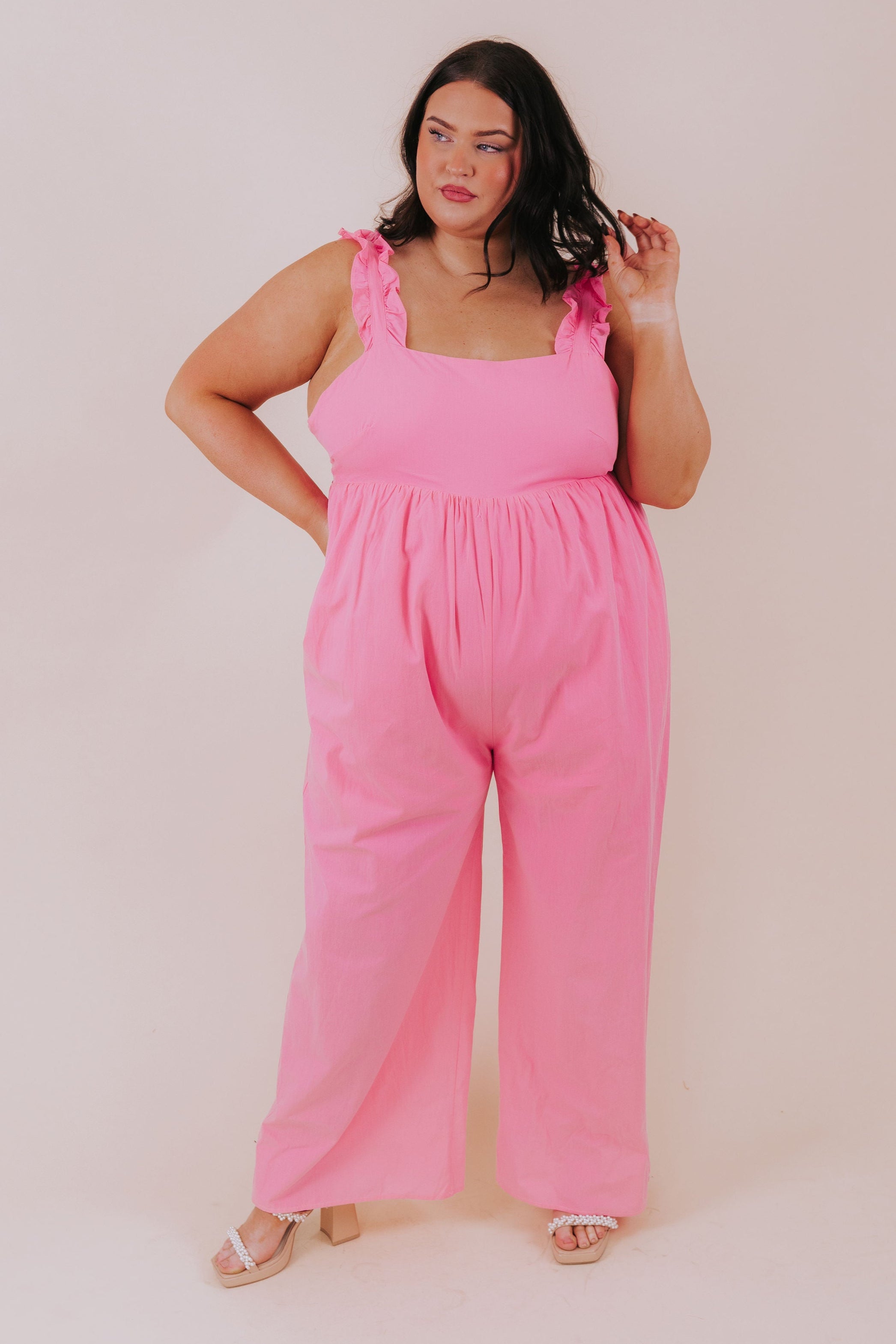 PLUS SIZE - Pretty In Pink Jumpsuit