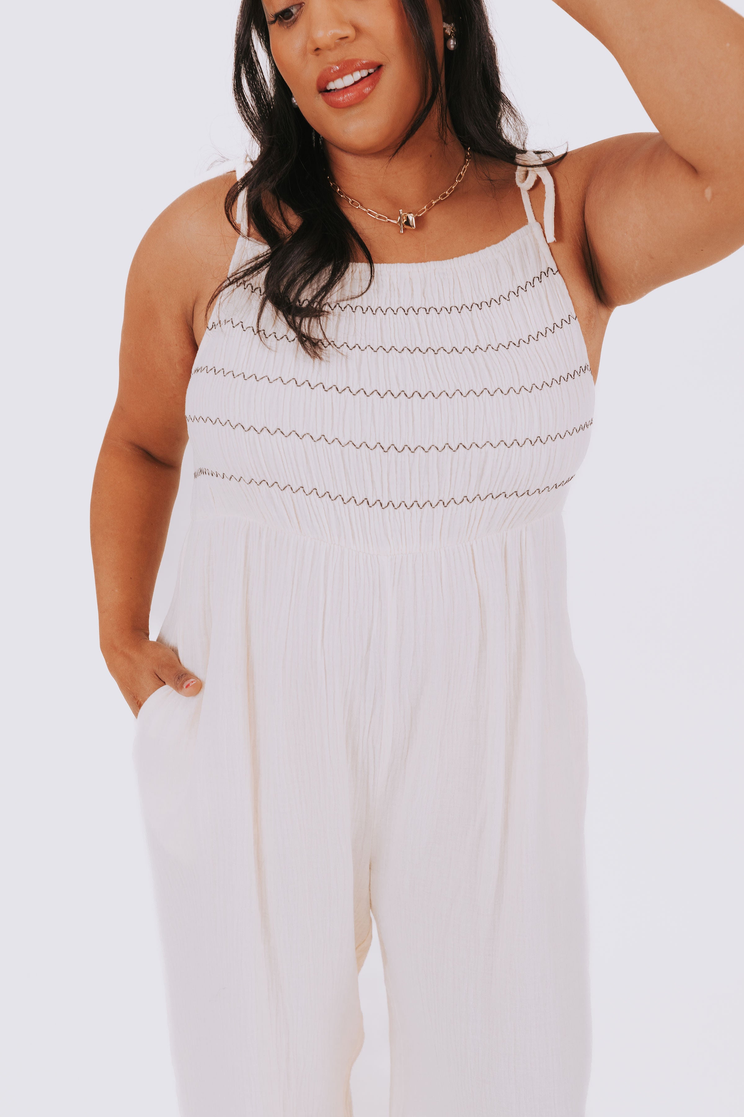 PLUS SIZE - Milk Chocolate Moves Jumpsuit