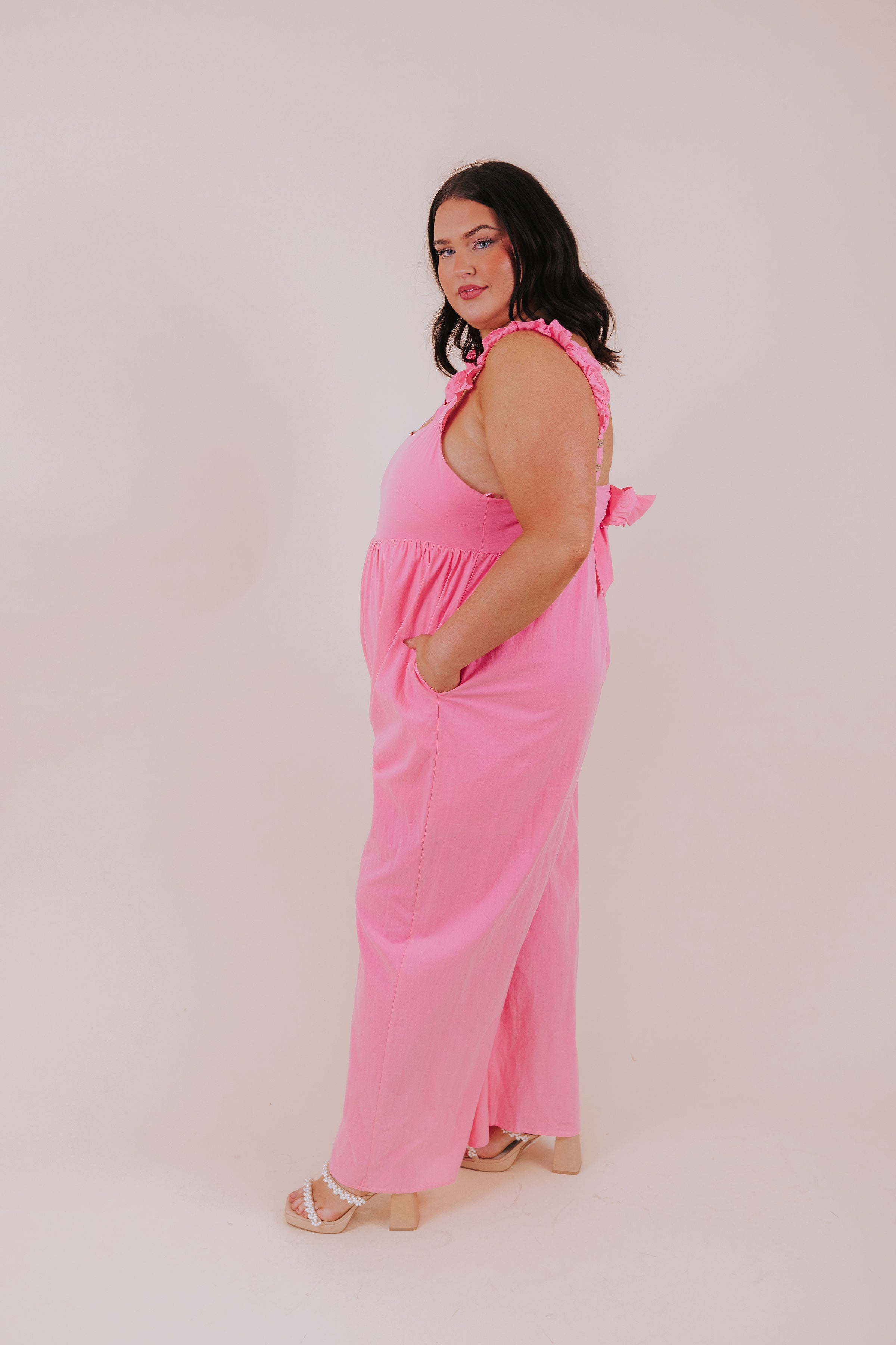 PLUS SIZE - Pretty In Pink Jumpsuit