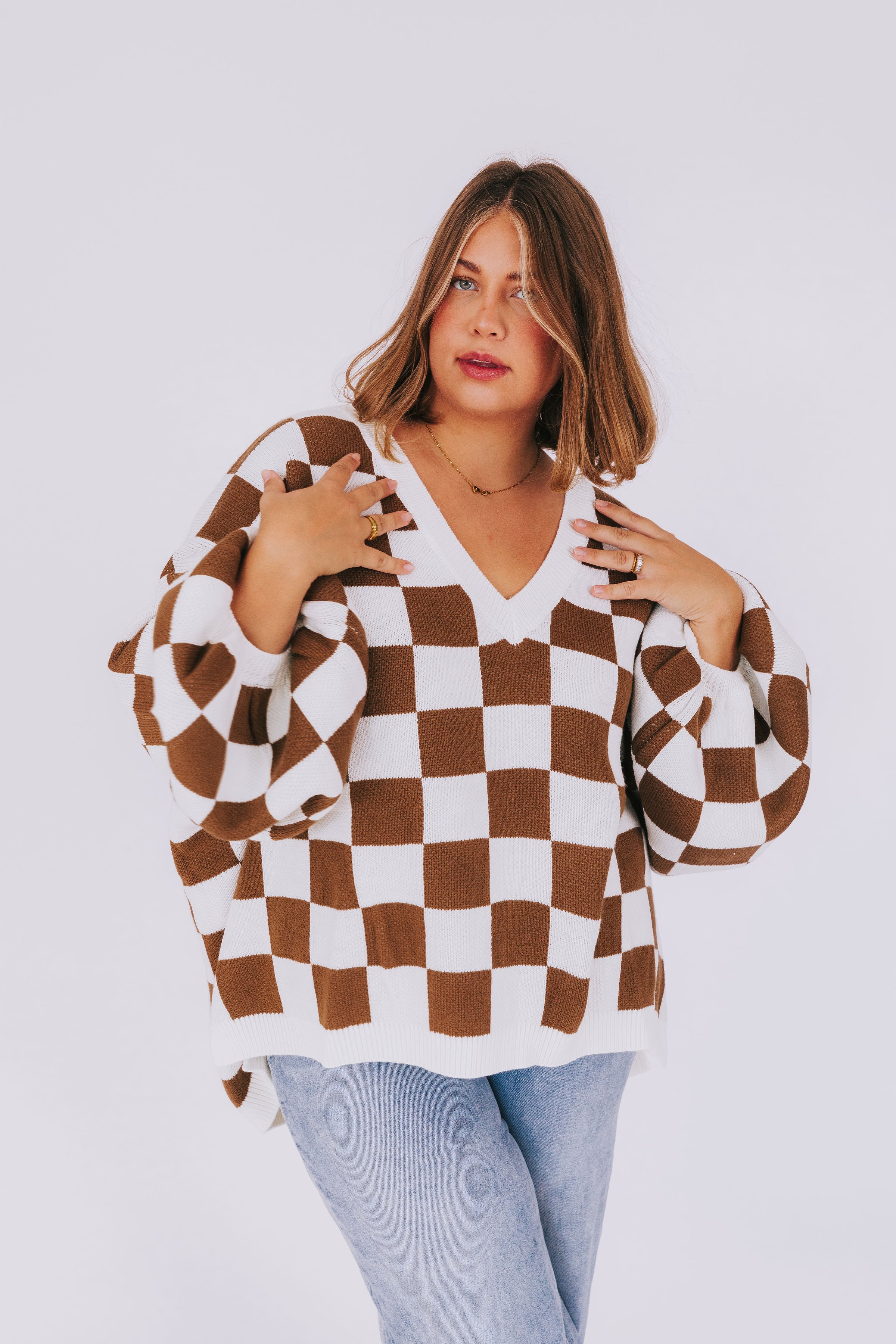 PLUS SIZE - On The Grid Sweater