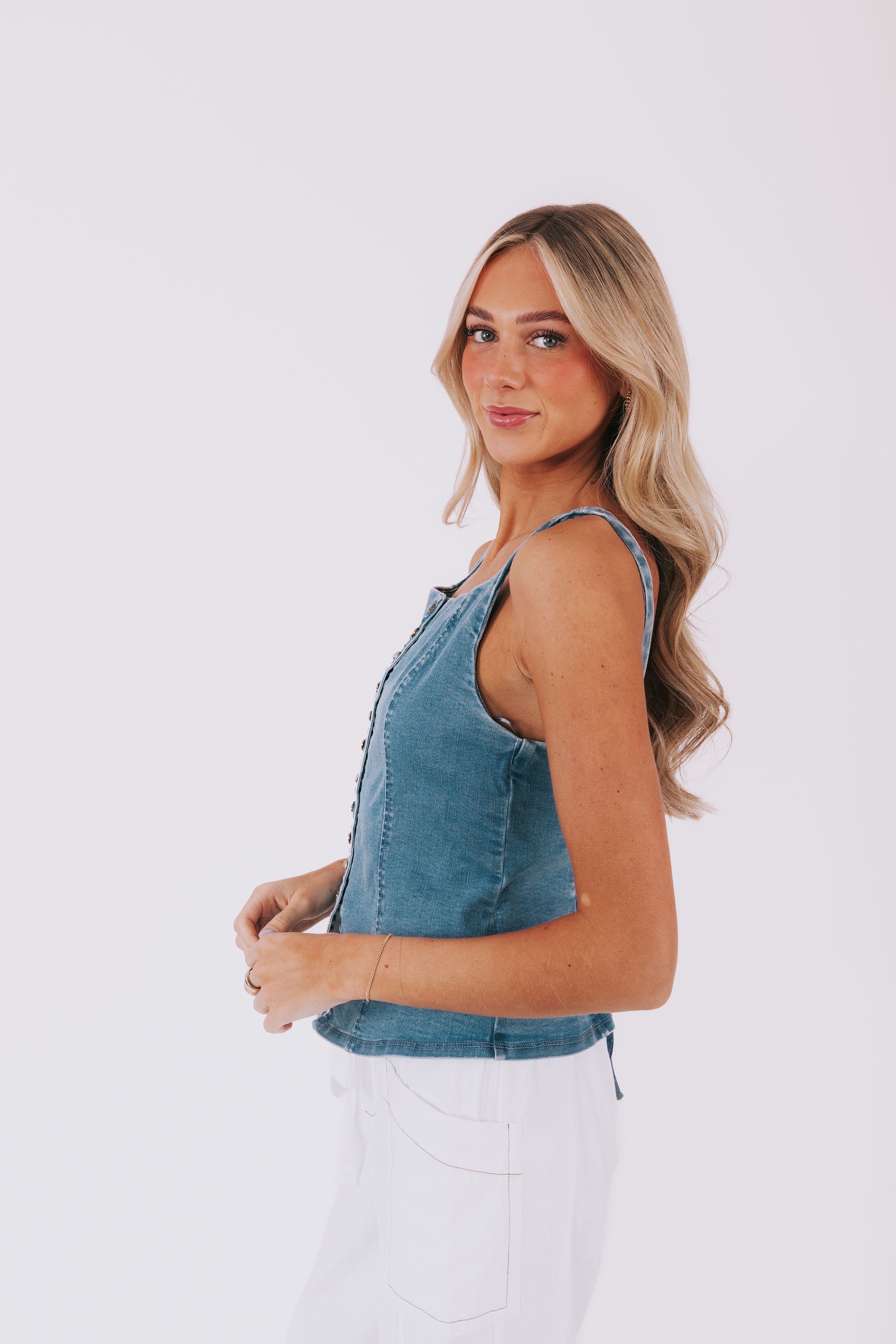 FREE PEOPLE - A Moment In Time Denim Vest