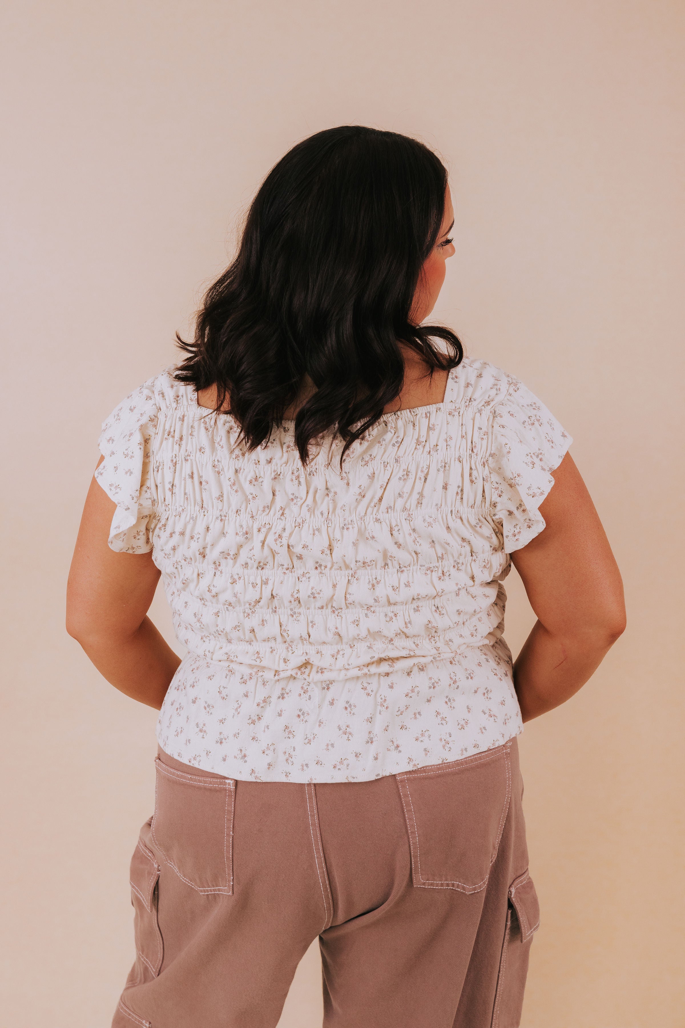 PLUS SIZE - Floral Frill Top