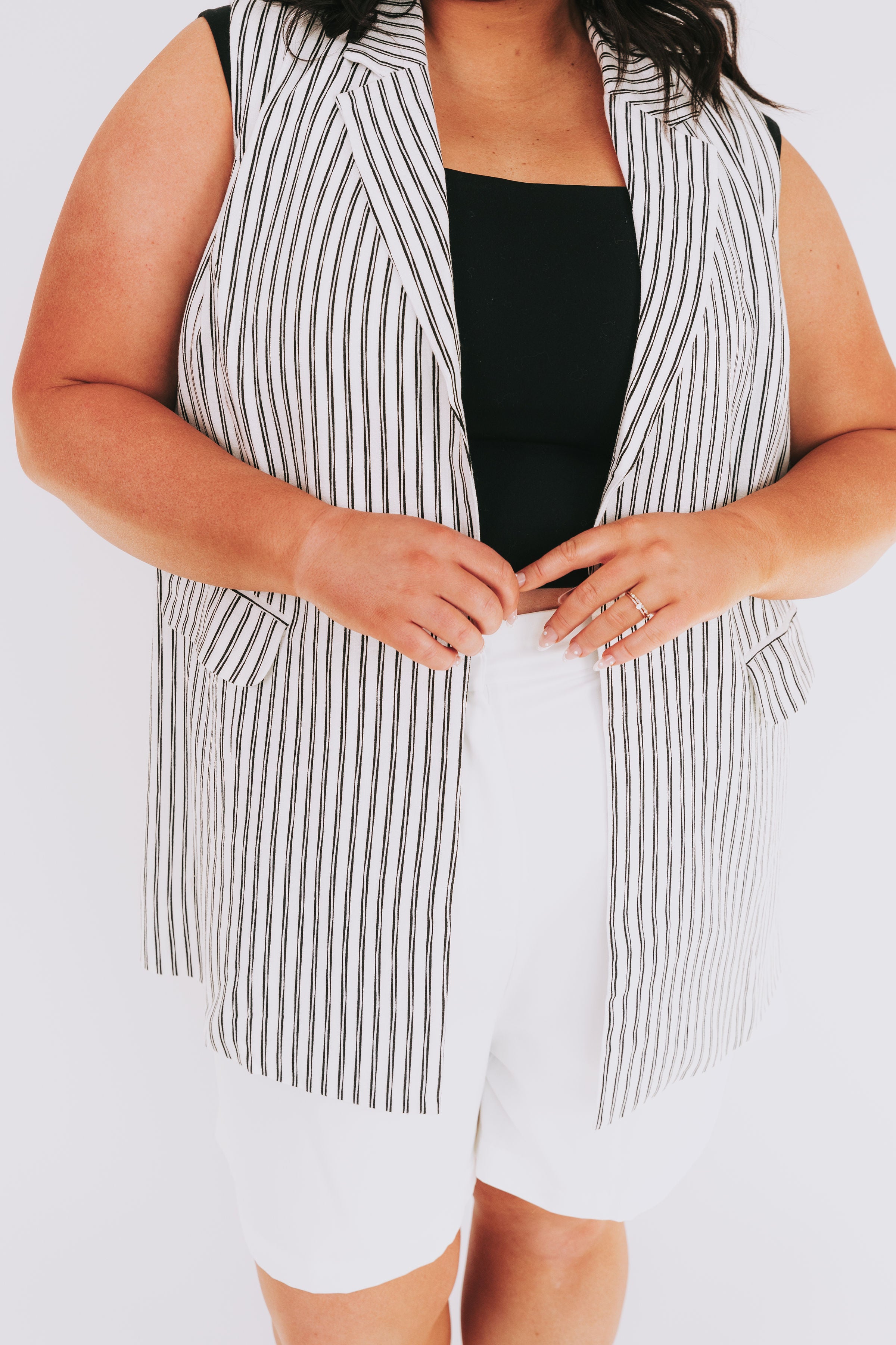 PLUS SIZE - Stripe-Core Vest