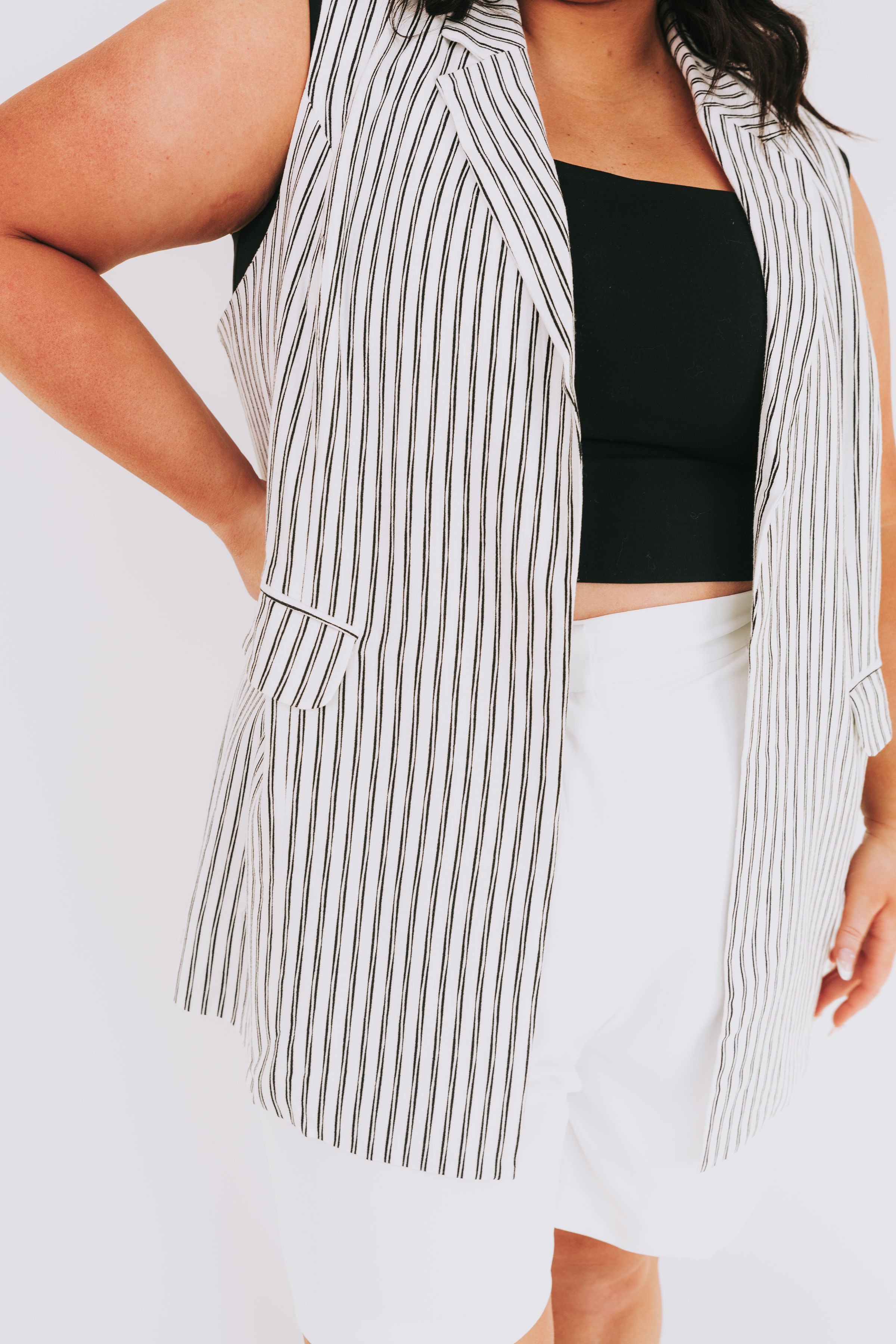 PLUS SIZE - Stripe-Core Vest