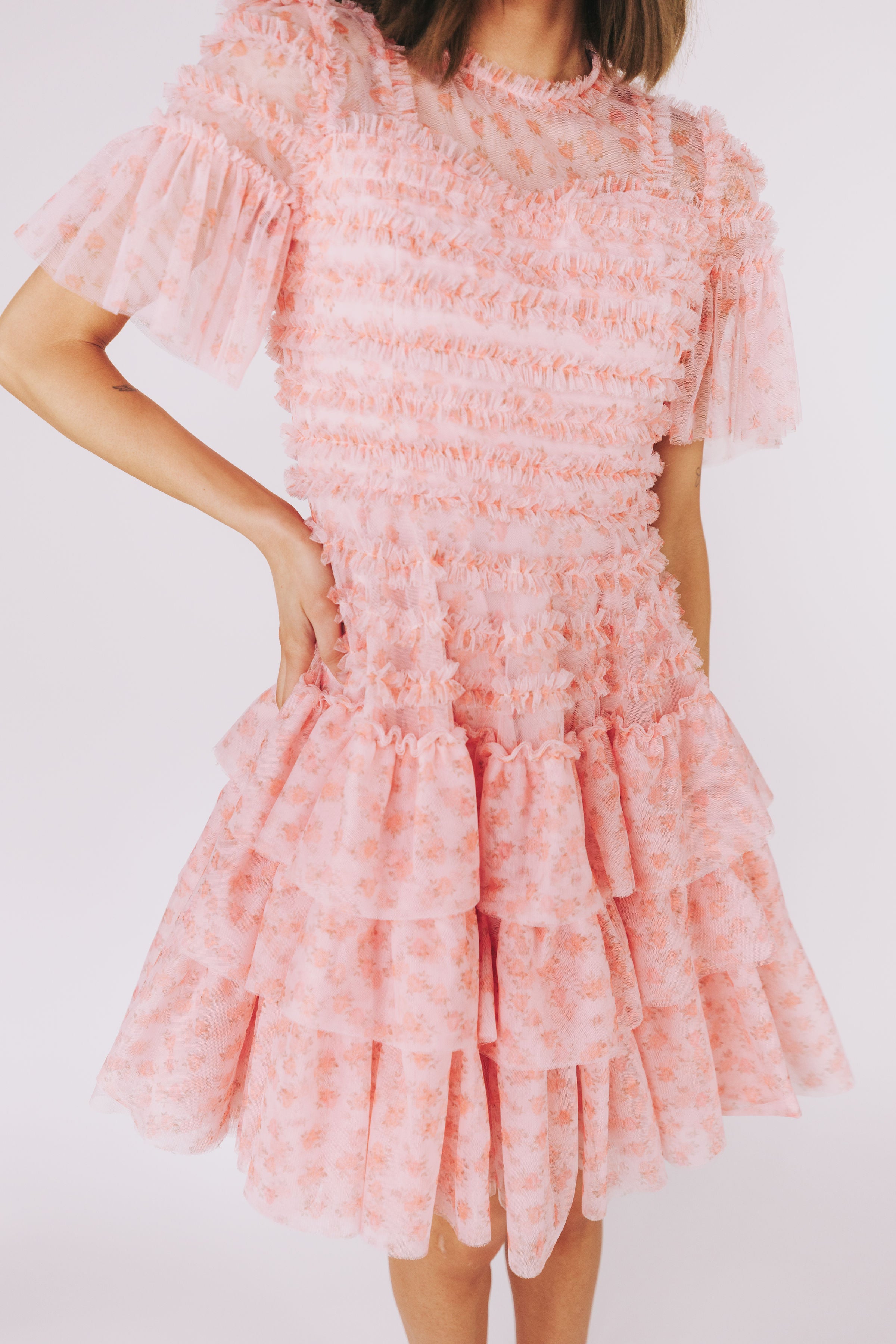 EXCLUSIVE - Cherry Blossom Ripple Dress