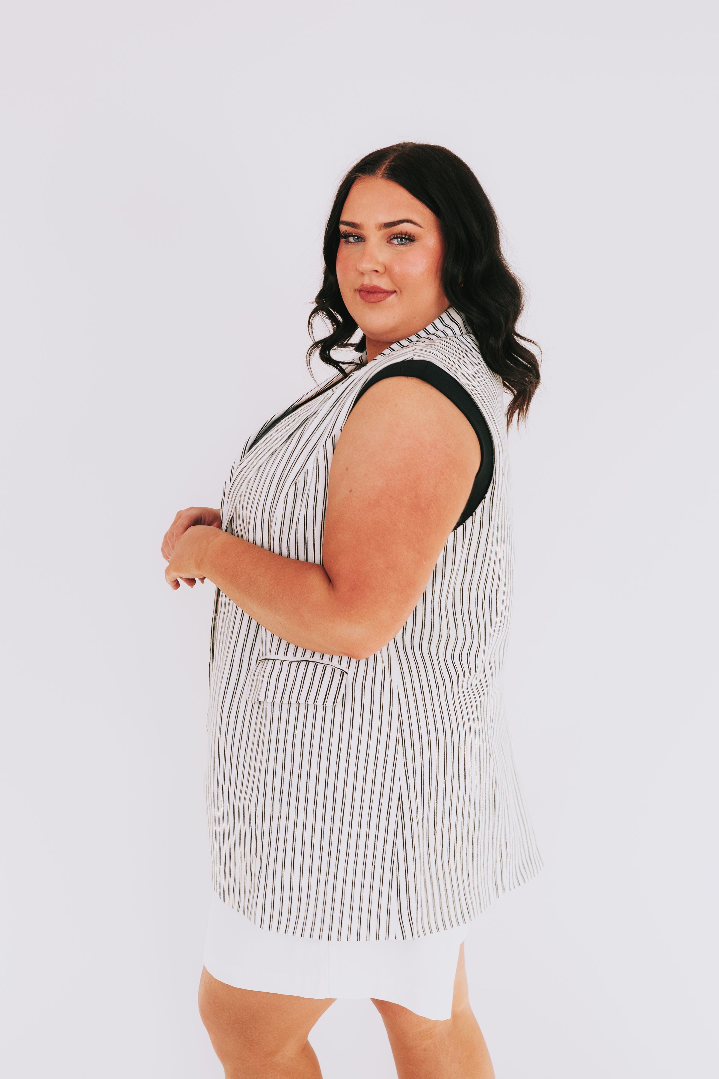 PLUS SIZE - Stripe-Core Vest