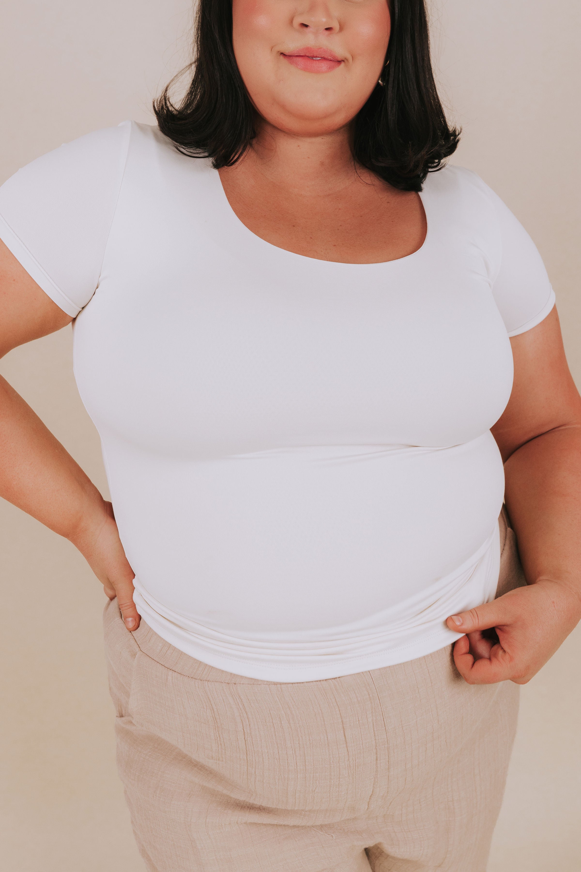 PLUS SIZE Pure Ivory Top