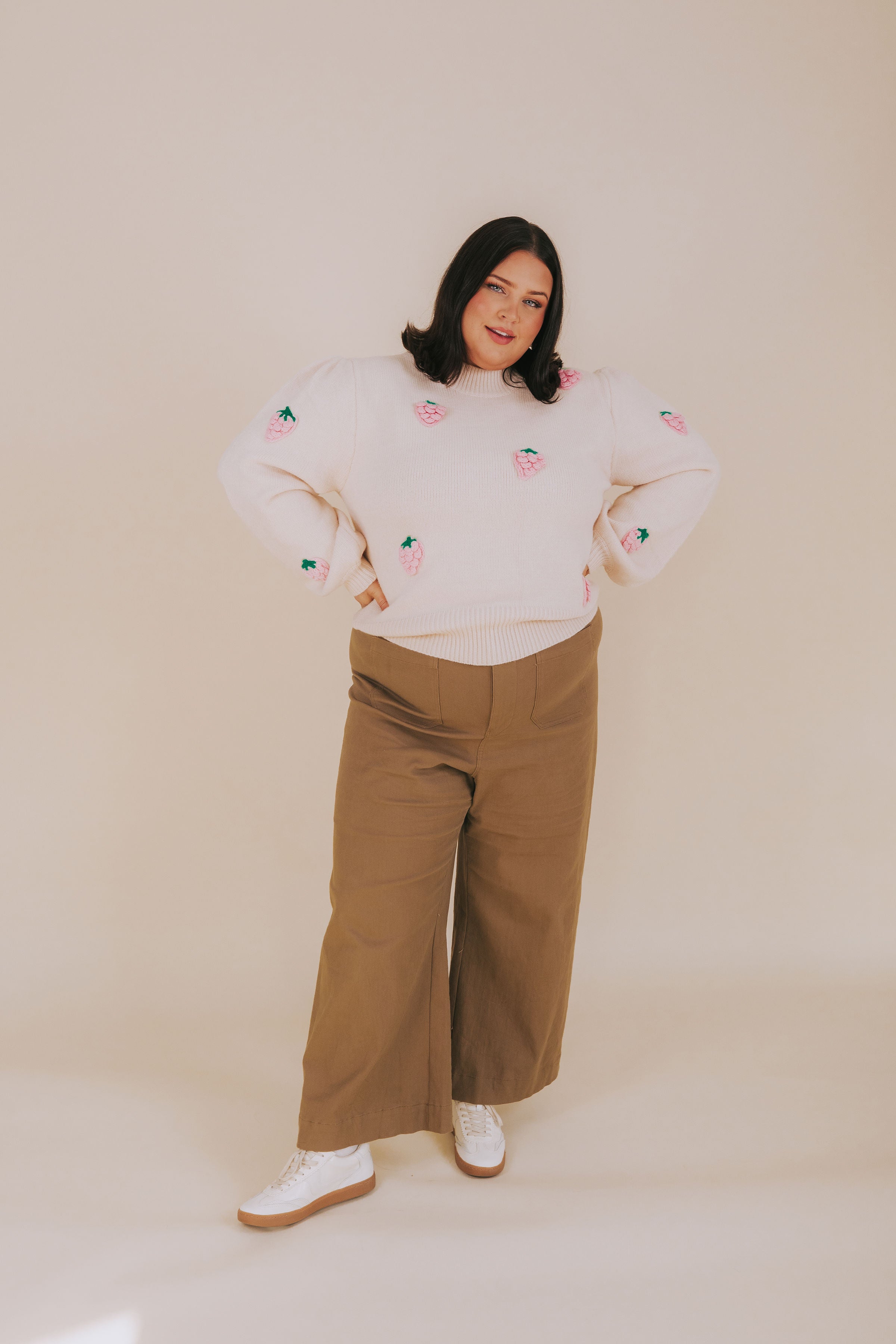 PLUS SIZE - Strawberries And Cream Sweater