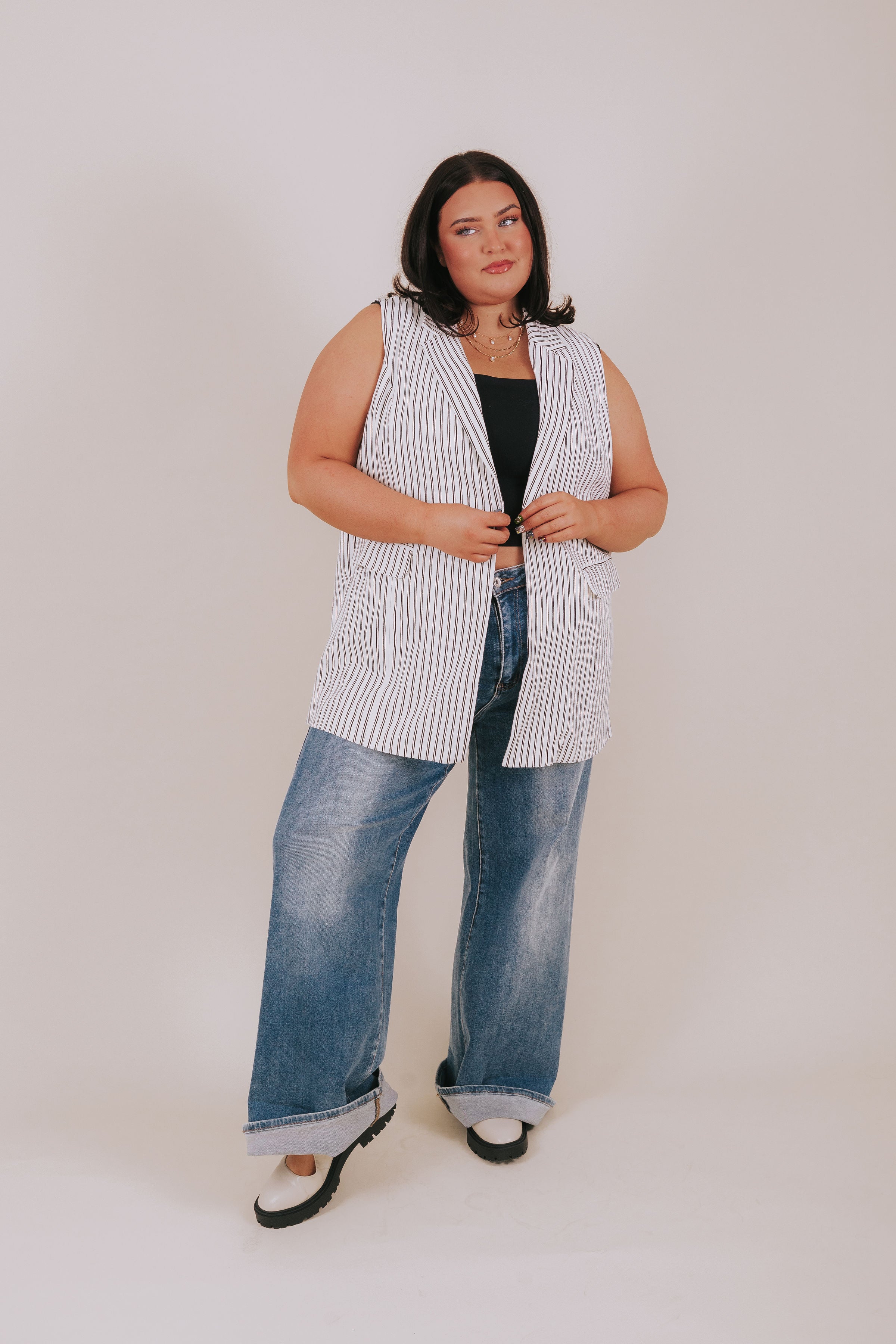 PLUS SIZE - Stripe-Core Vest