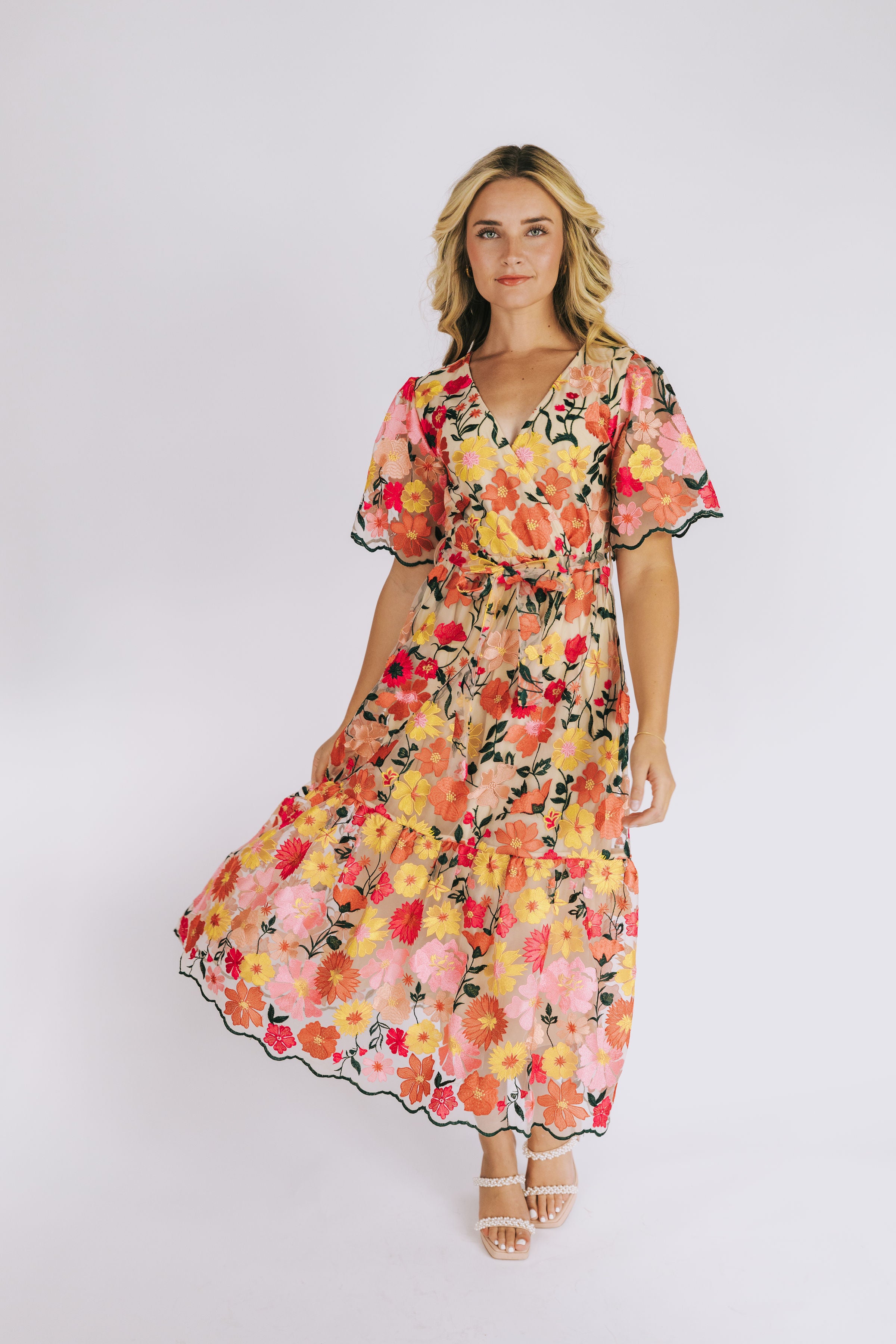 Full bloom embroidered dress hotsell