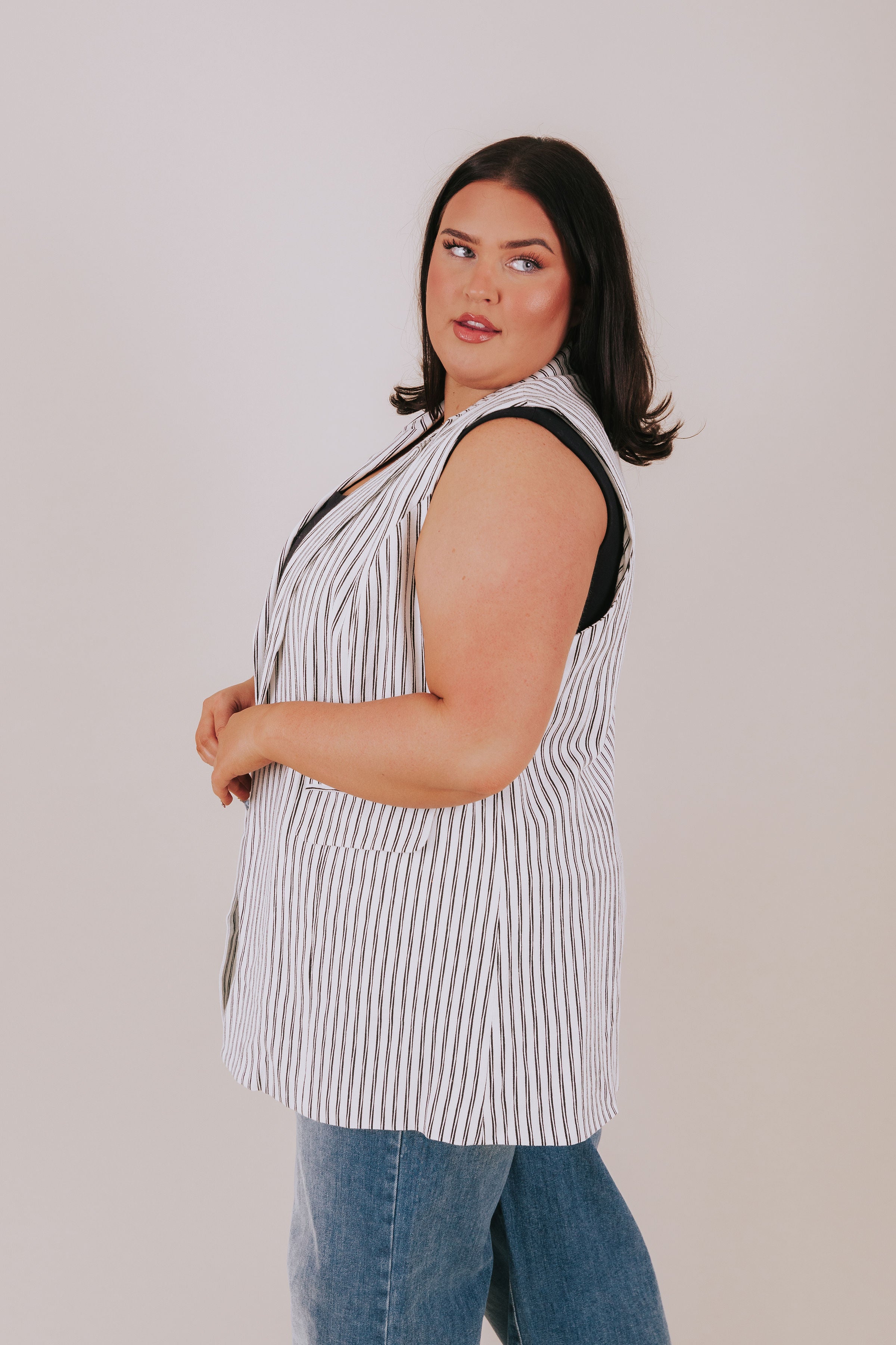 PLUS SIZE - Stripe-Core Vest