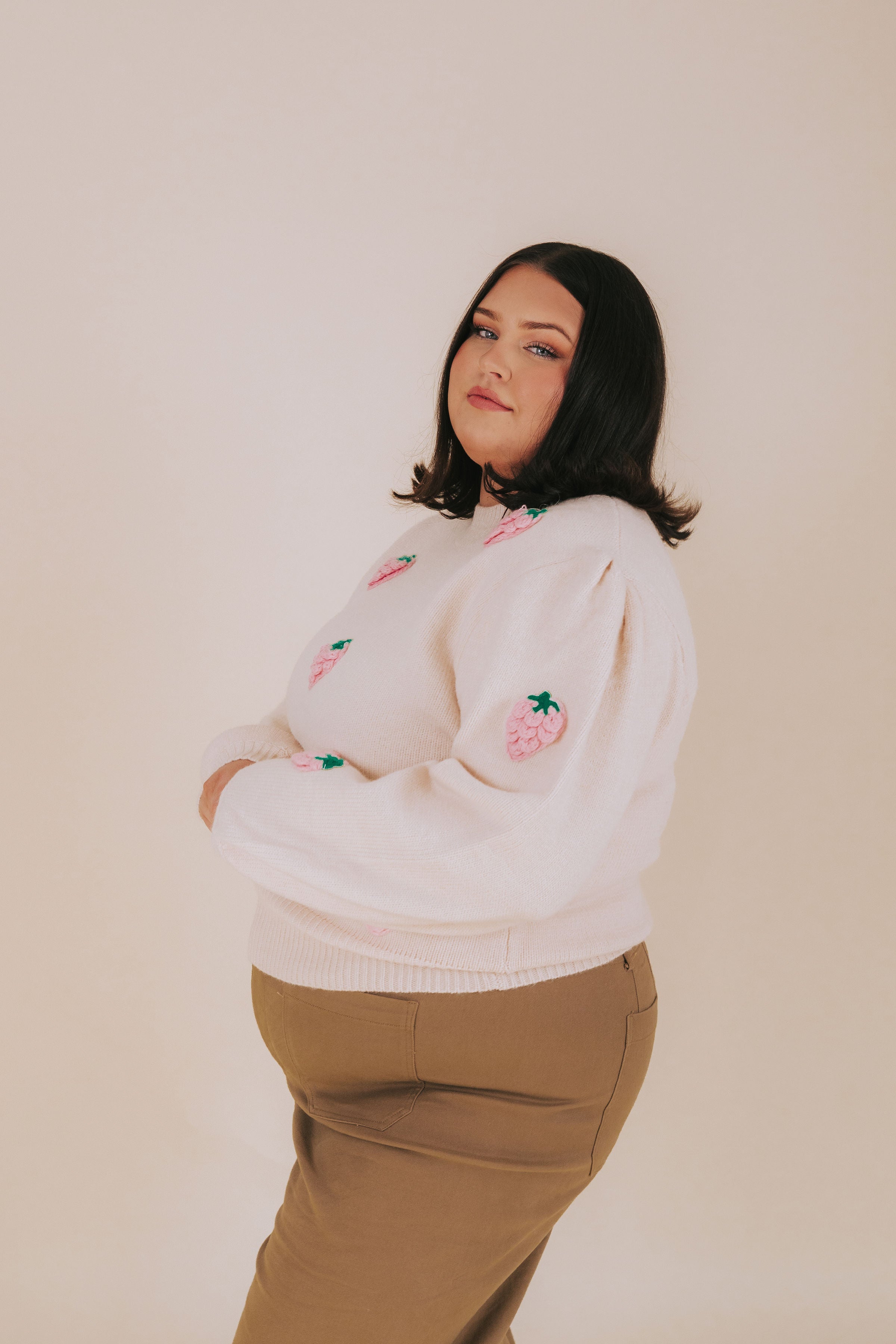 PLUS SIZE - Strawberries And Cream Sweater