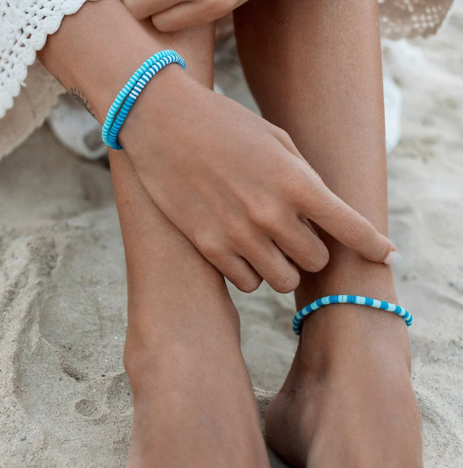 PURA VIDA - Canal Blues Seascape Stretch Bracelet