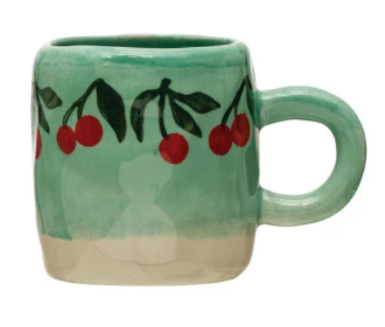 3 - 6 oz. Hand-Painted Stoneware Espresso/Child's Mug, 8 Styles