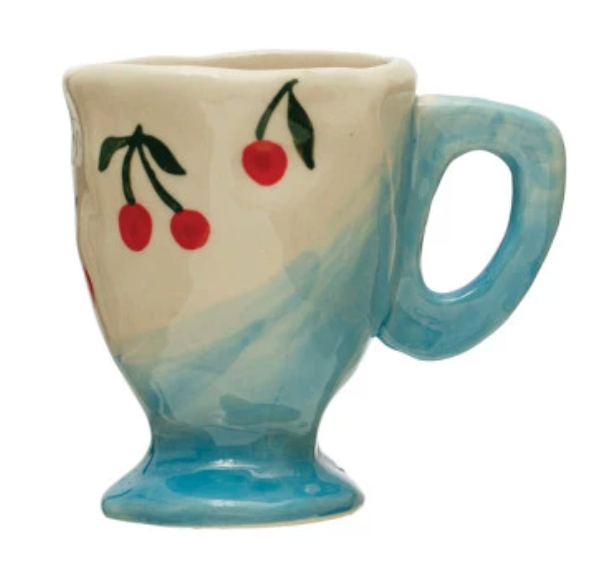 3 - 6 oz. Hand-Painted Stoneware Espresso/Child's Mug, 8 Styles