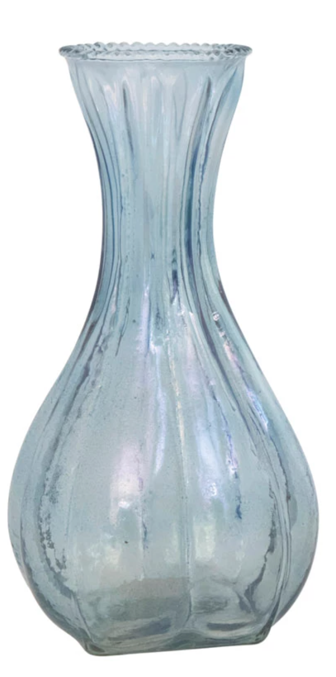 Debossed Glass Vases - 4 Colors