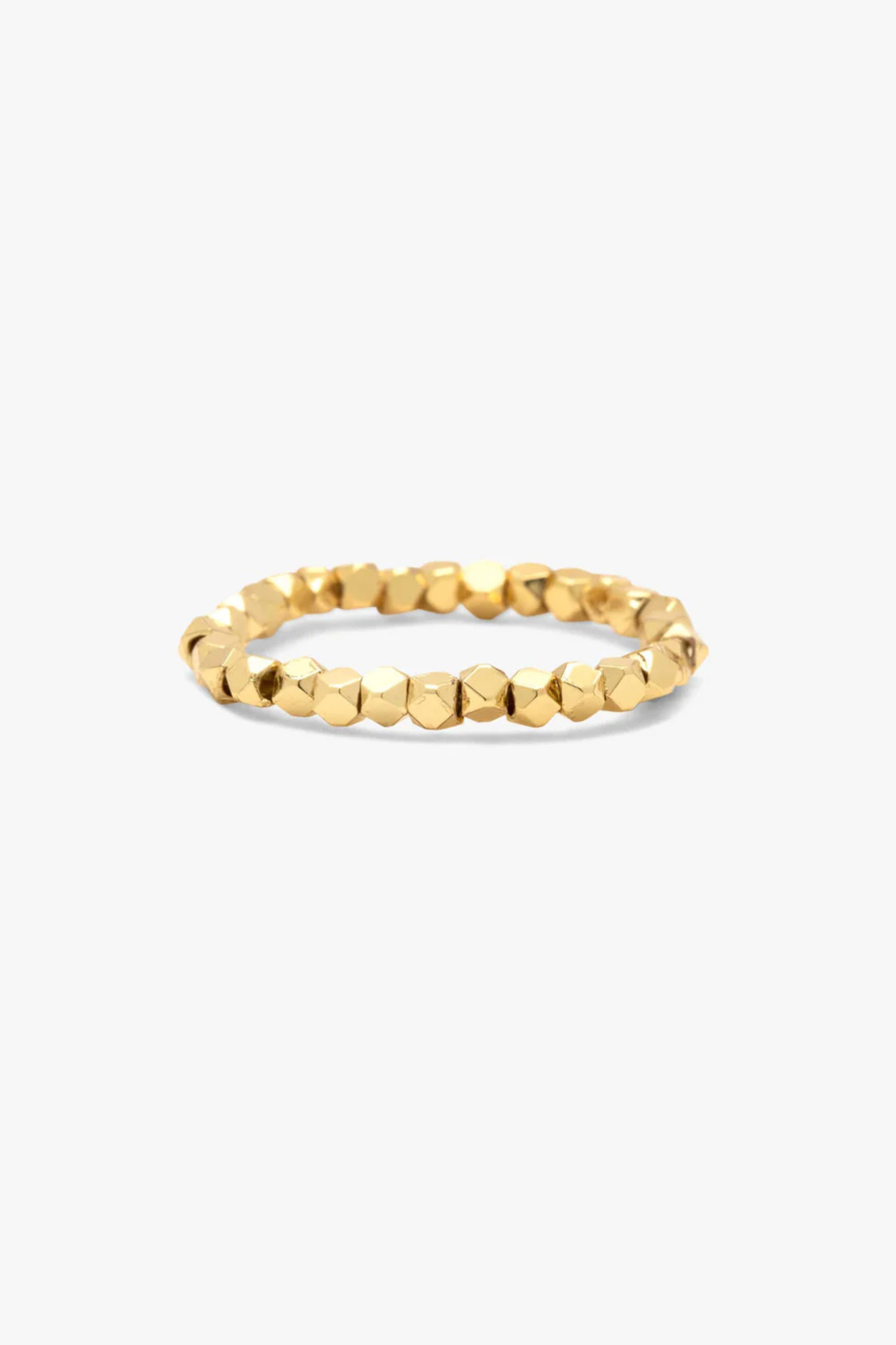 PURA VIDA - Faceted Gold Bead Stretch Ring